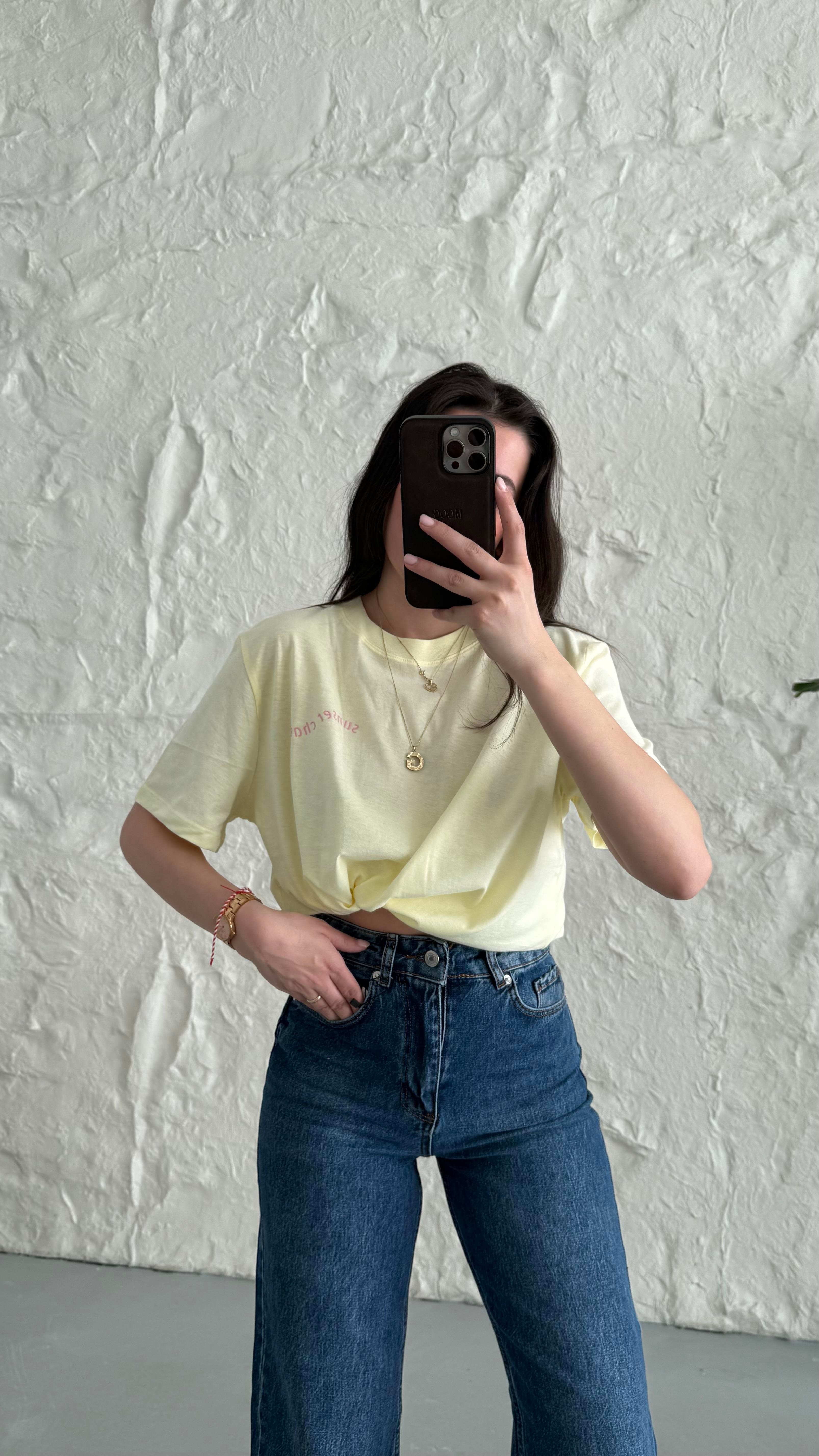 Butter Yellow Basıc Tişört 