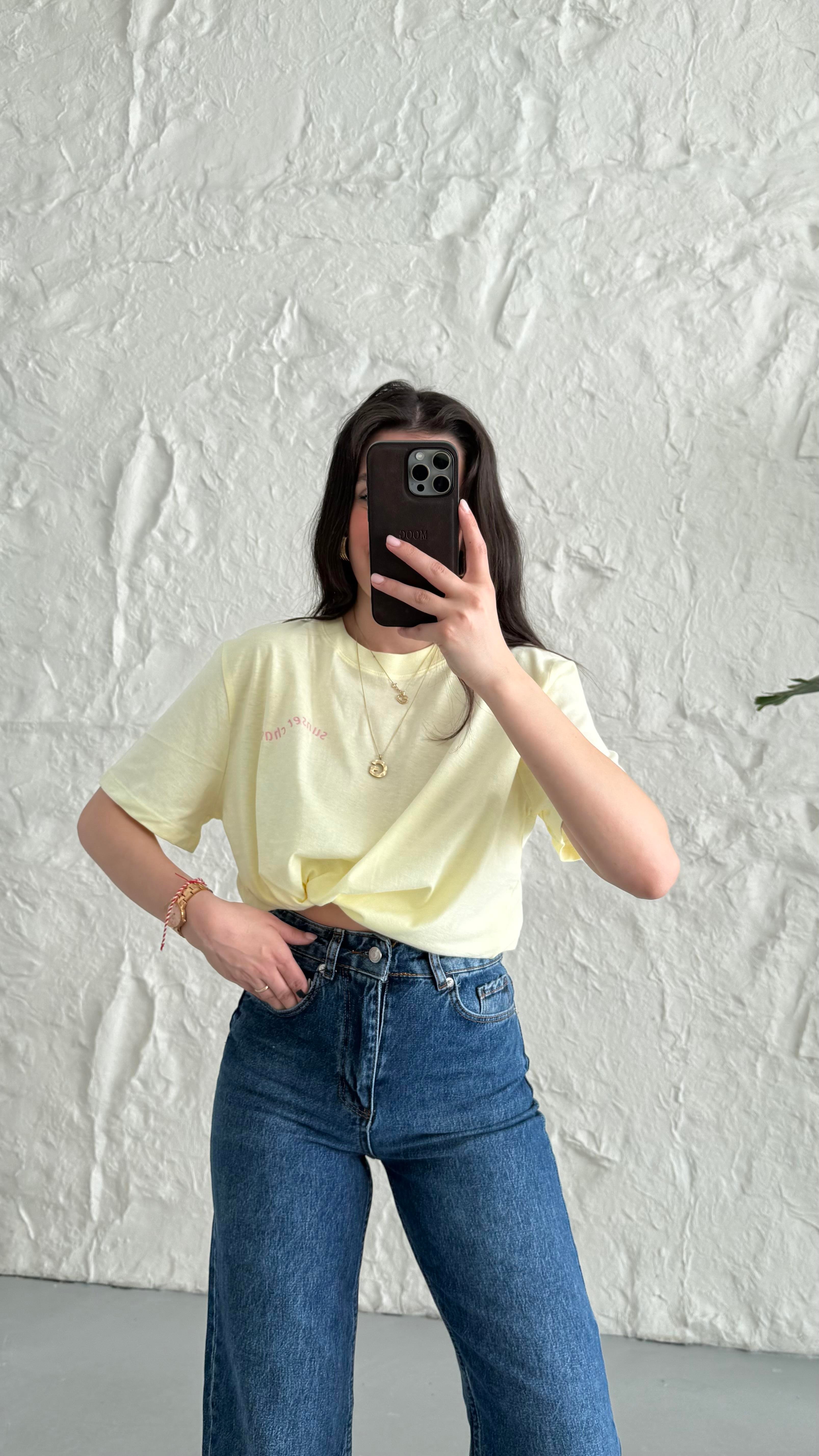 Butter Yellow Basıc Tişört 