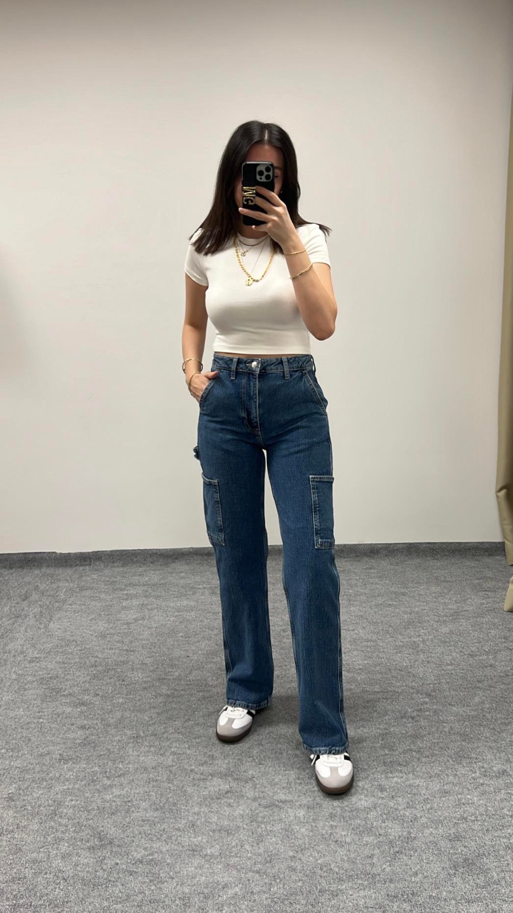 CANS MAVİ KARGO JEAN