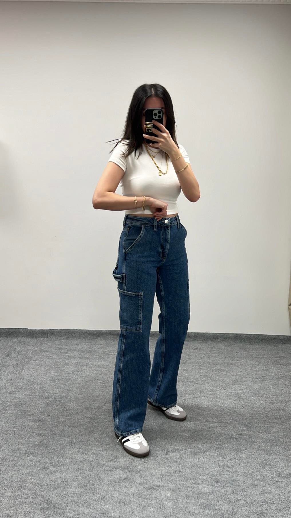 CANS MAVİ KARGO JEAN