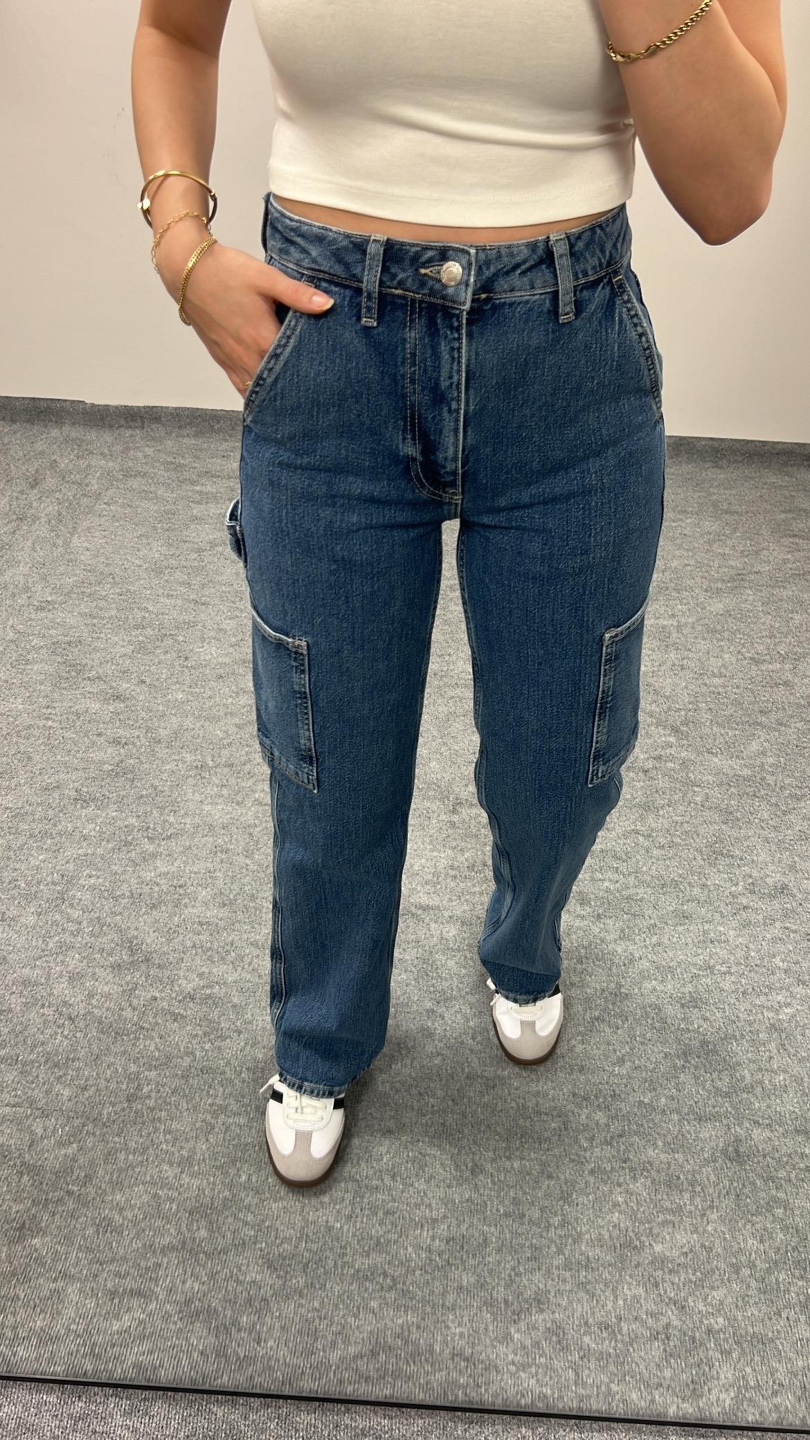 CANS MAVİ KARGO JEAN