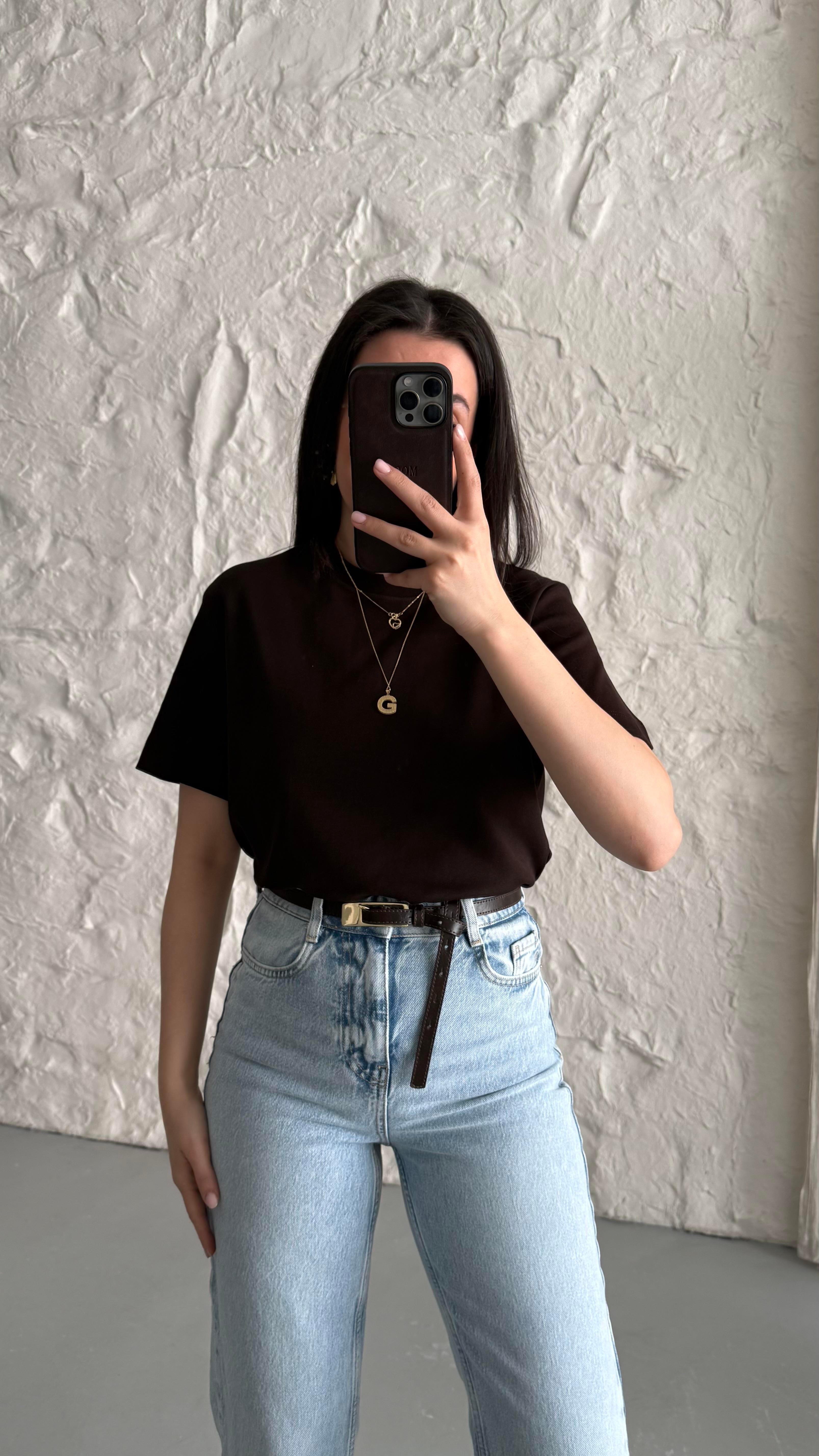 Cas Acı Kahve Basıc Tişört