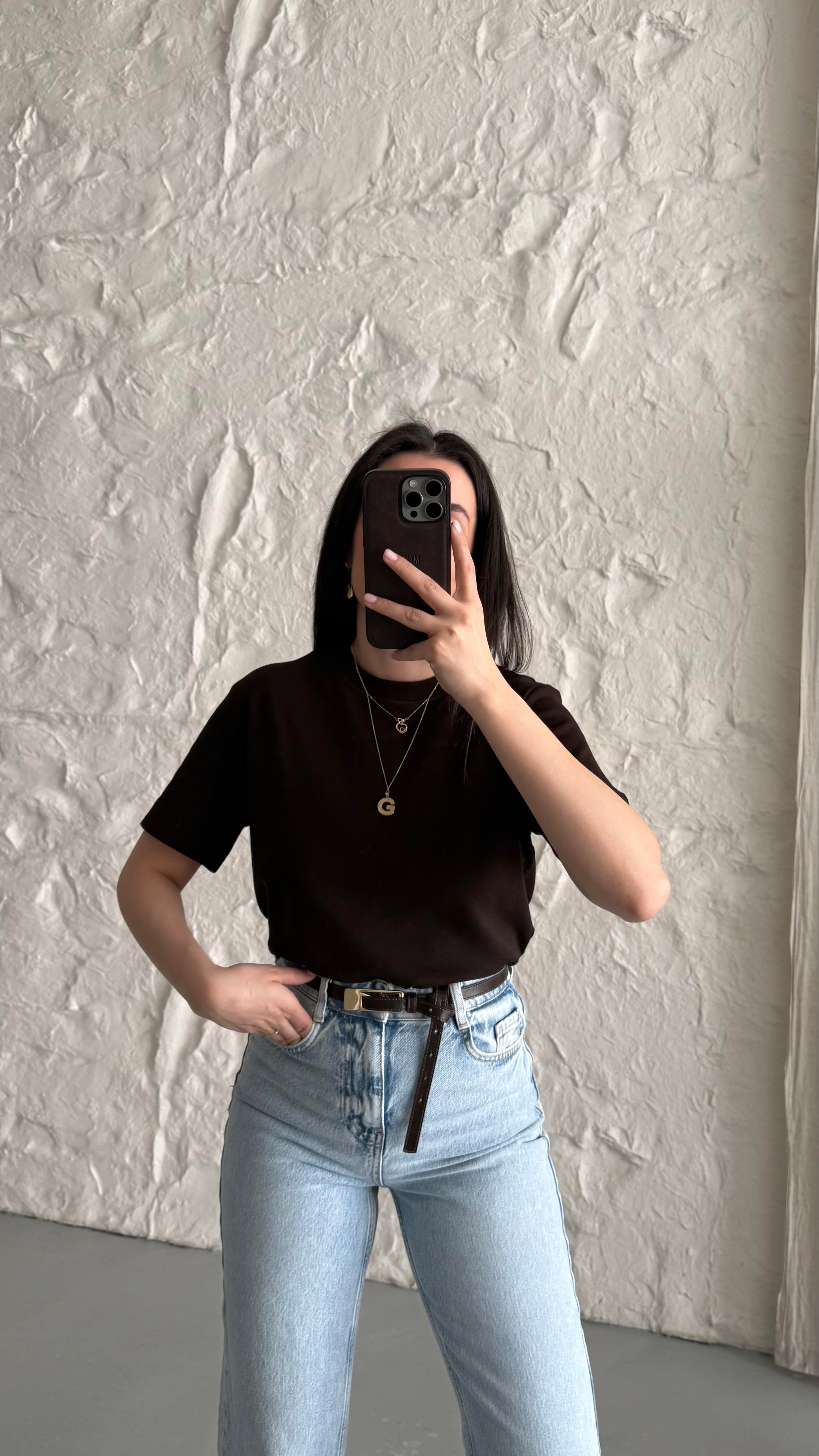 Cas Acı Kahve Basıc Tişört