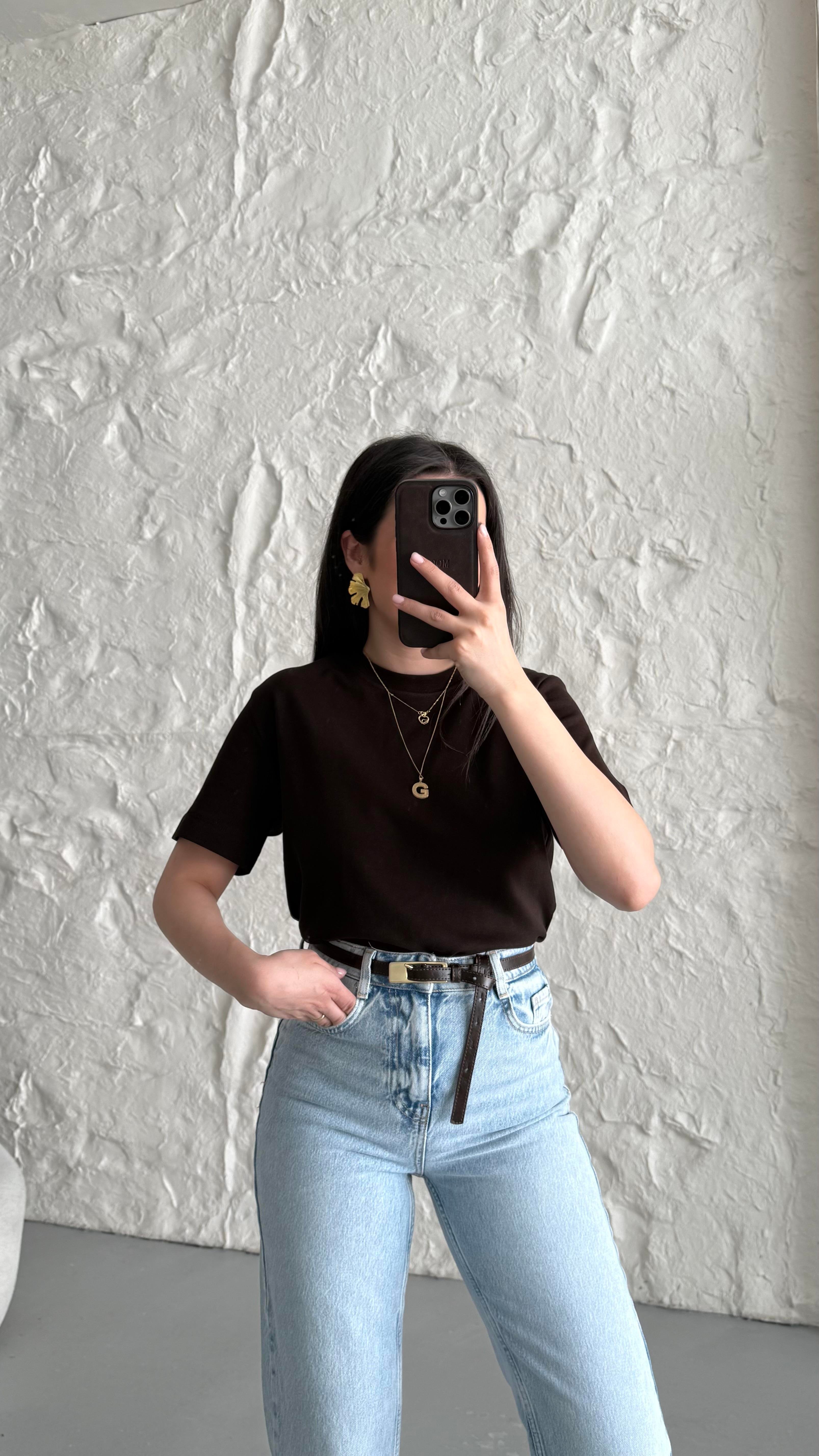 Cas Acı Kahve Basıc Tişört