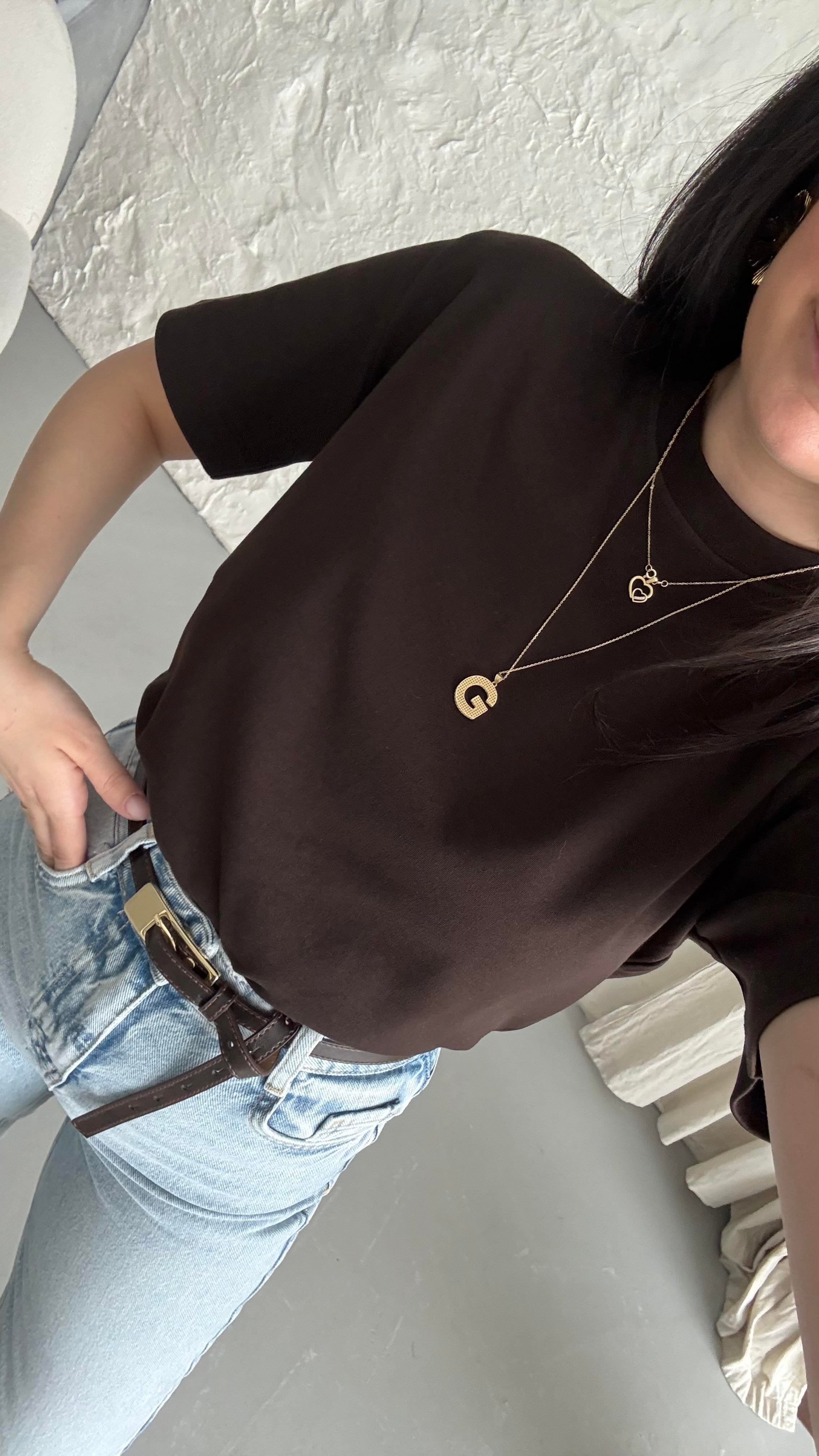 Cas Acı Kahve Basıc Tişört