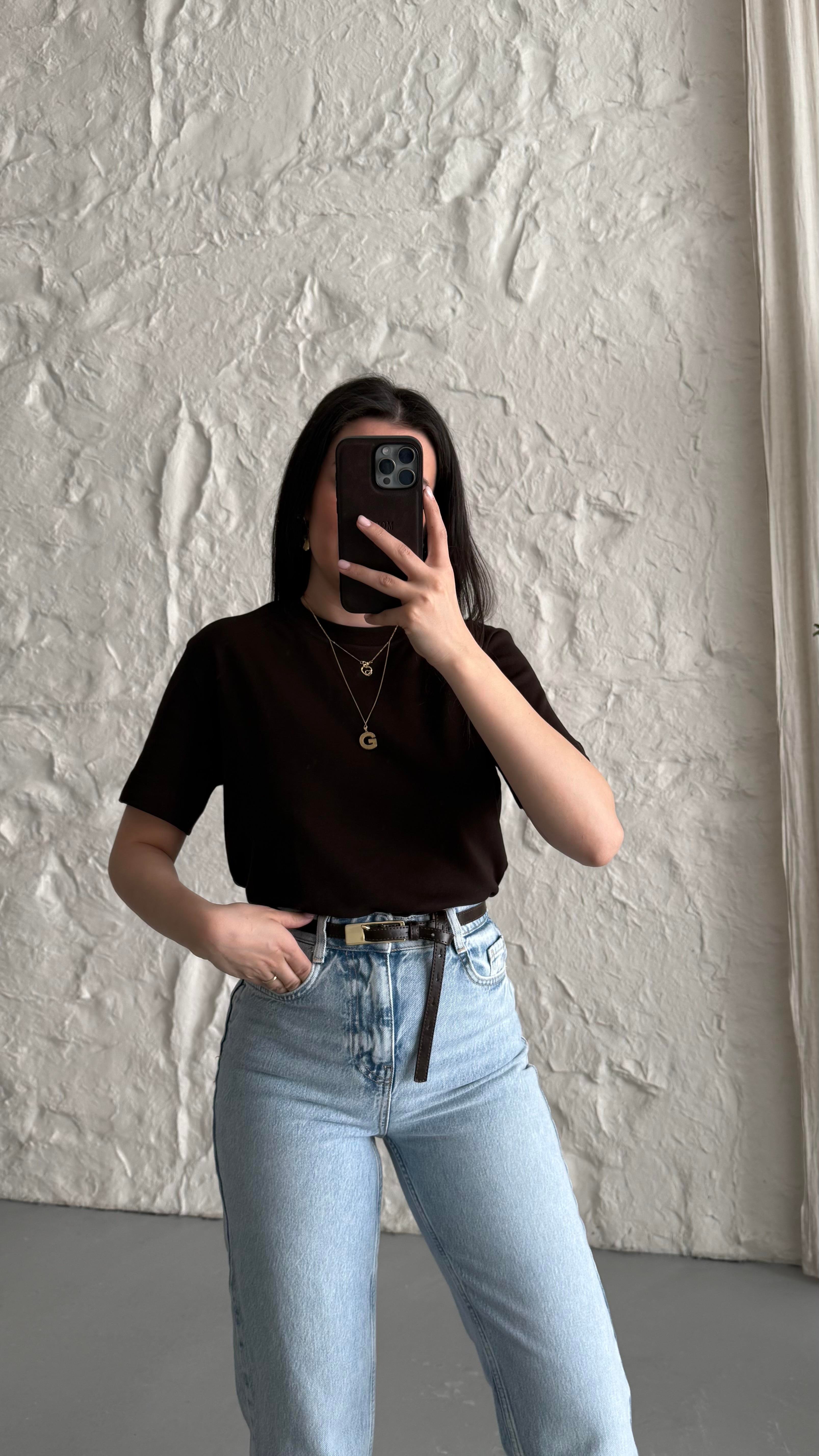 Cas Acı Kahve Basıc Tişört