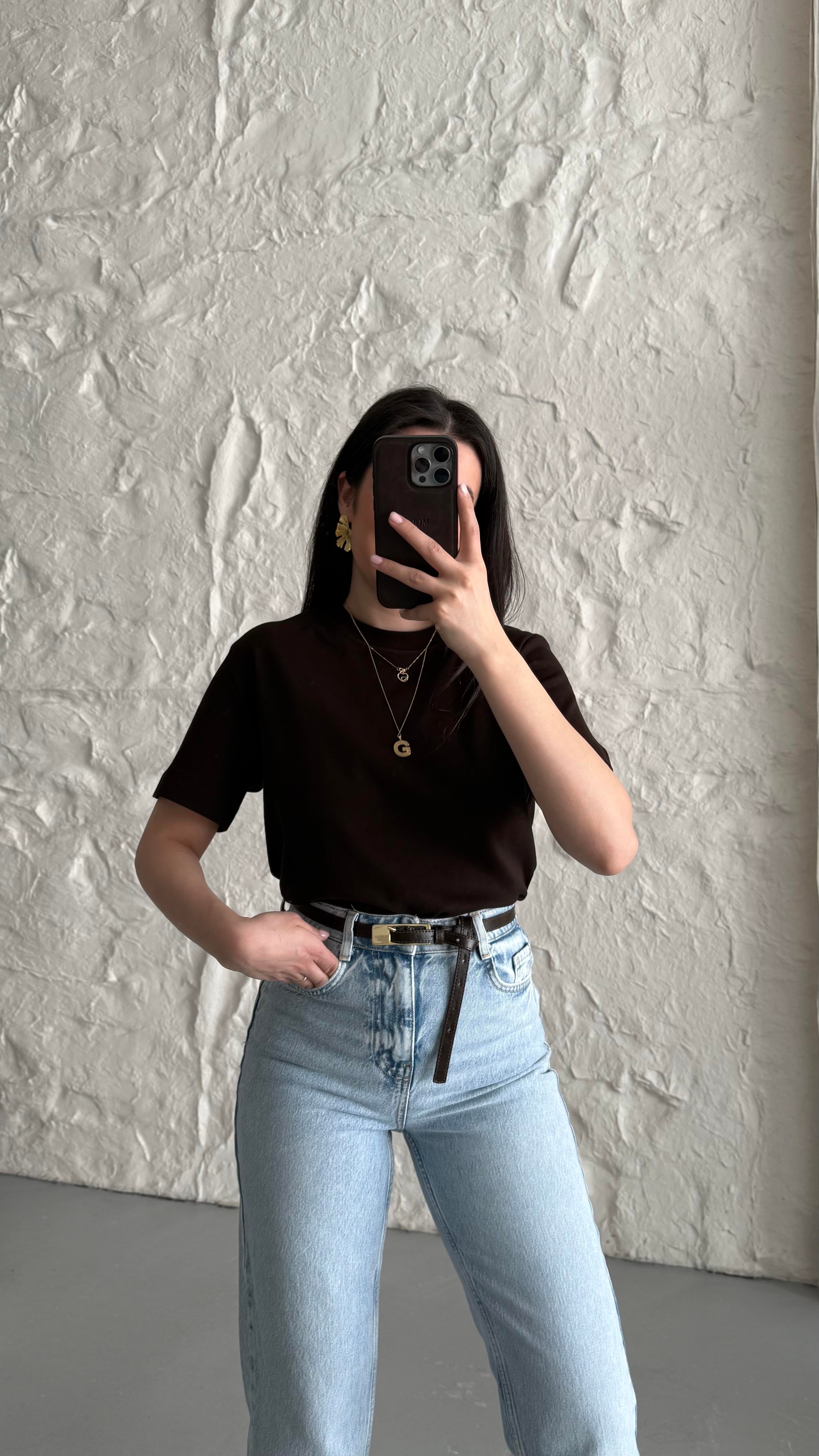 Cas Acı Kahve Basıc Tişört