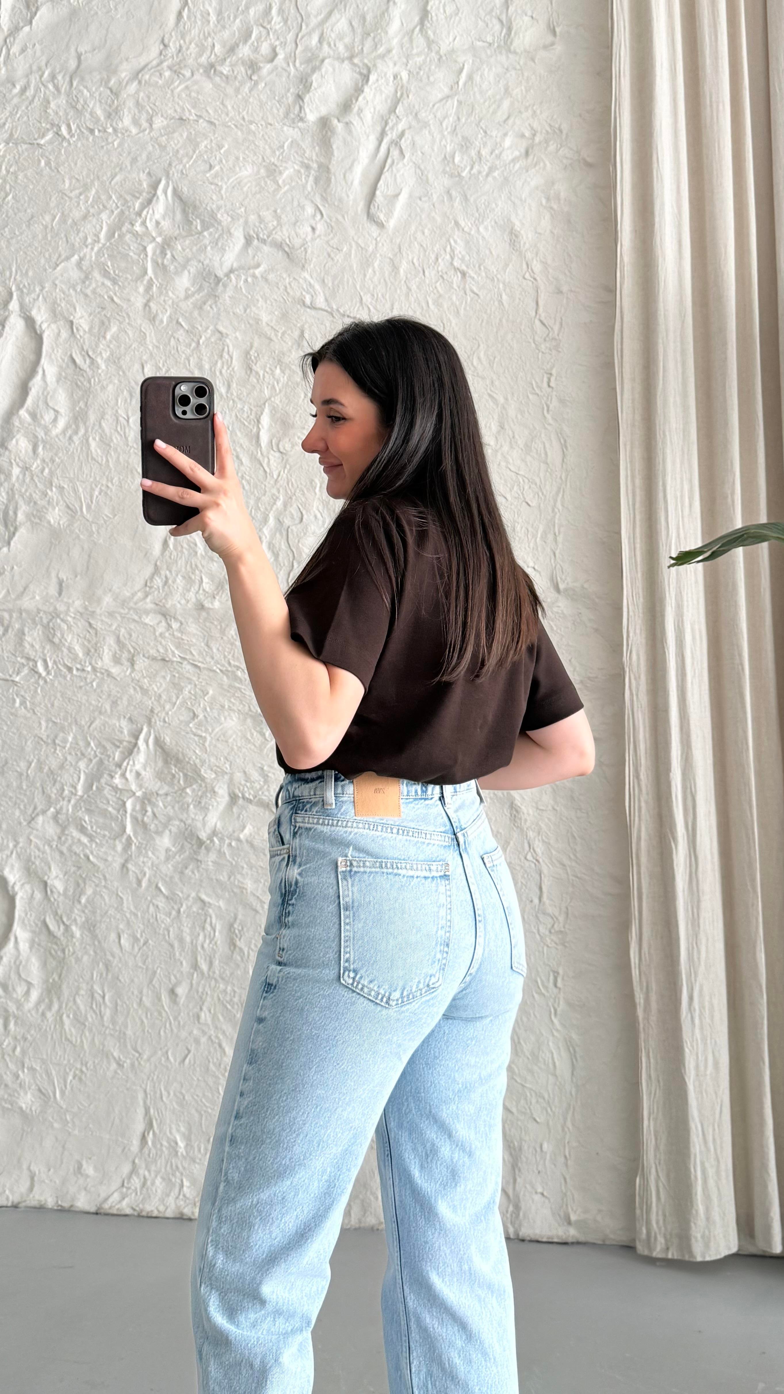 Cas Acı Kahve Basıc Tişört