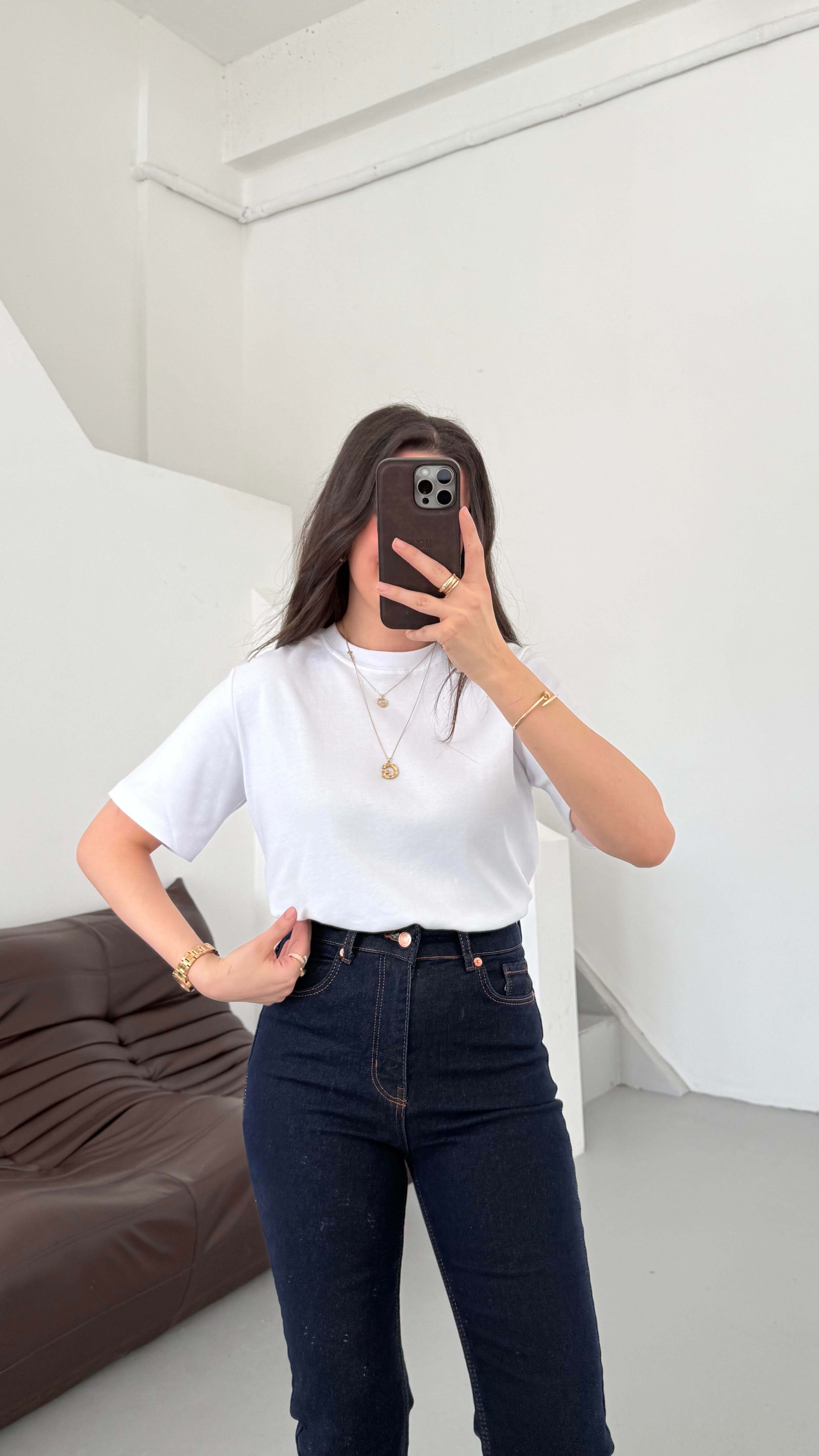 Cas Beyaz Basıc Tişört