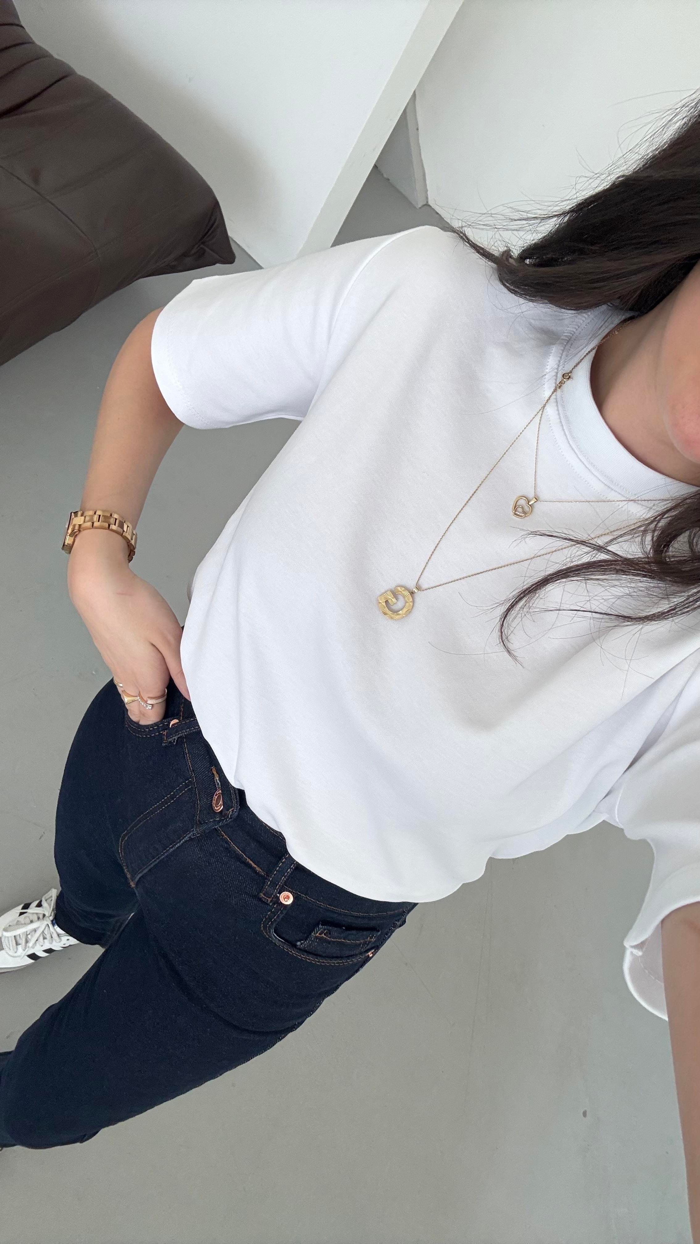 Cas Beyaz Basıc Tişört