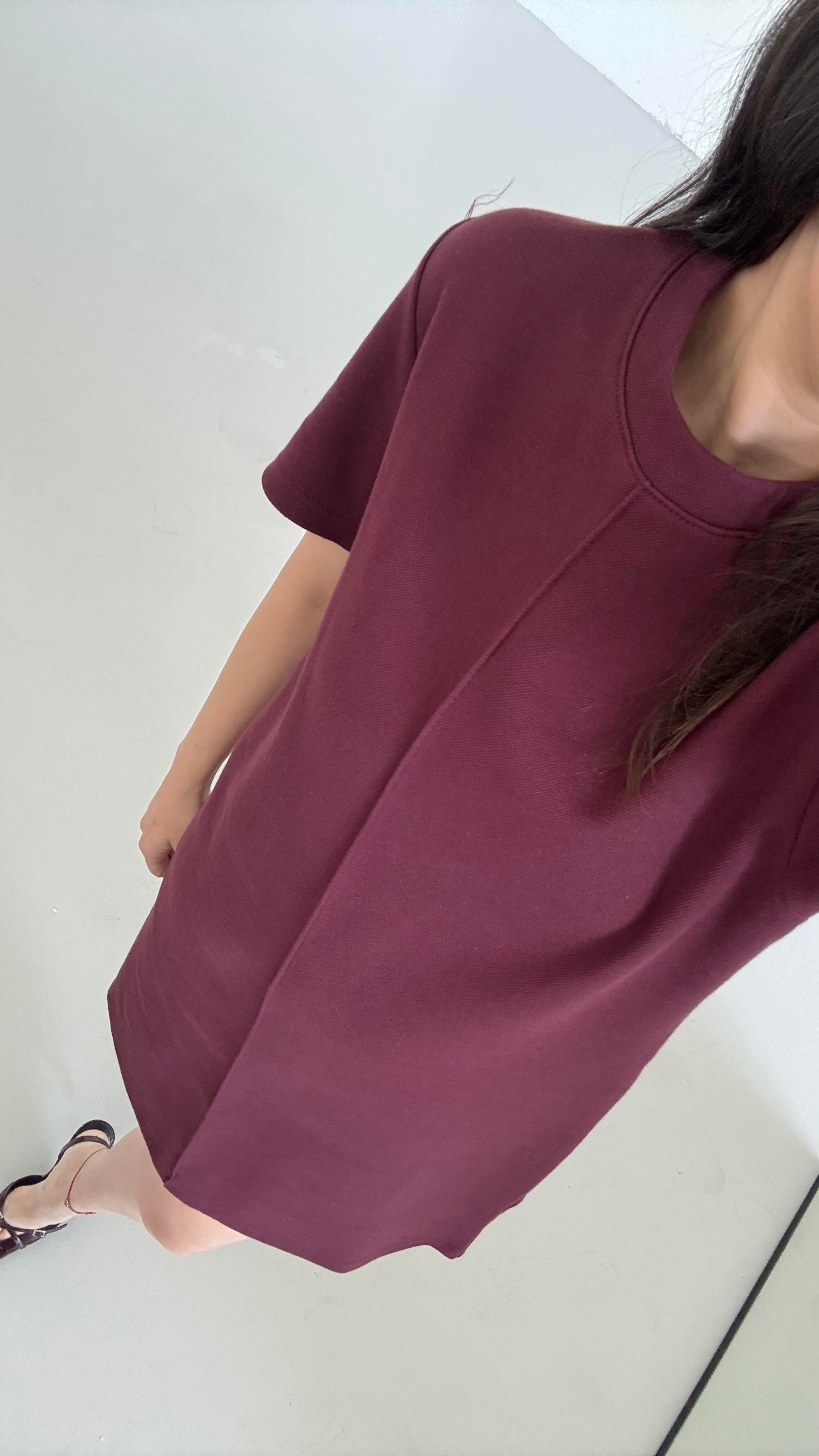 Cas Mürdüm Dokulu Basıc Elbise