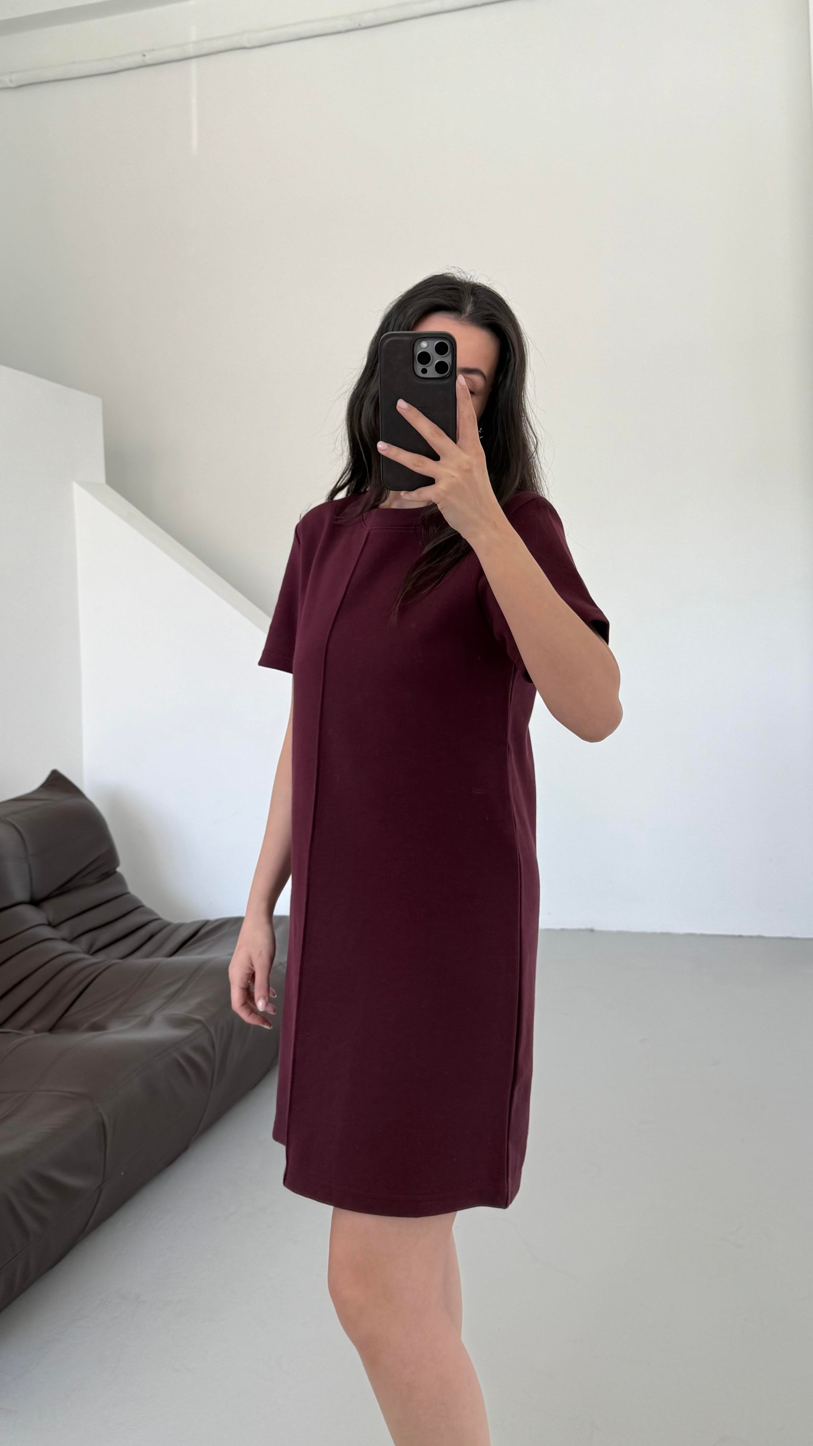 Cas Mürdüm Dokulu Basıc Elbise