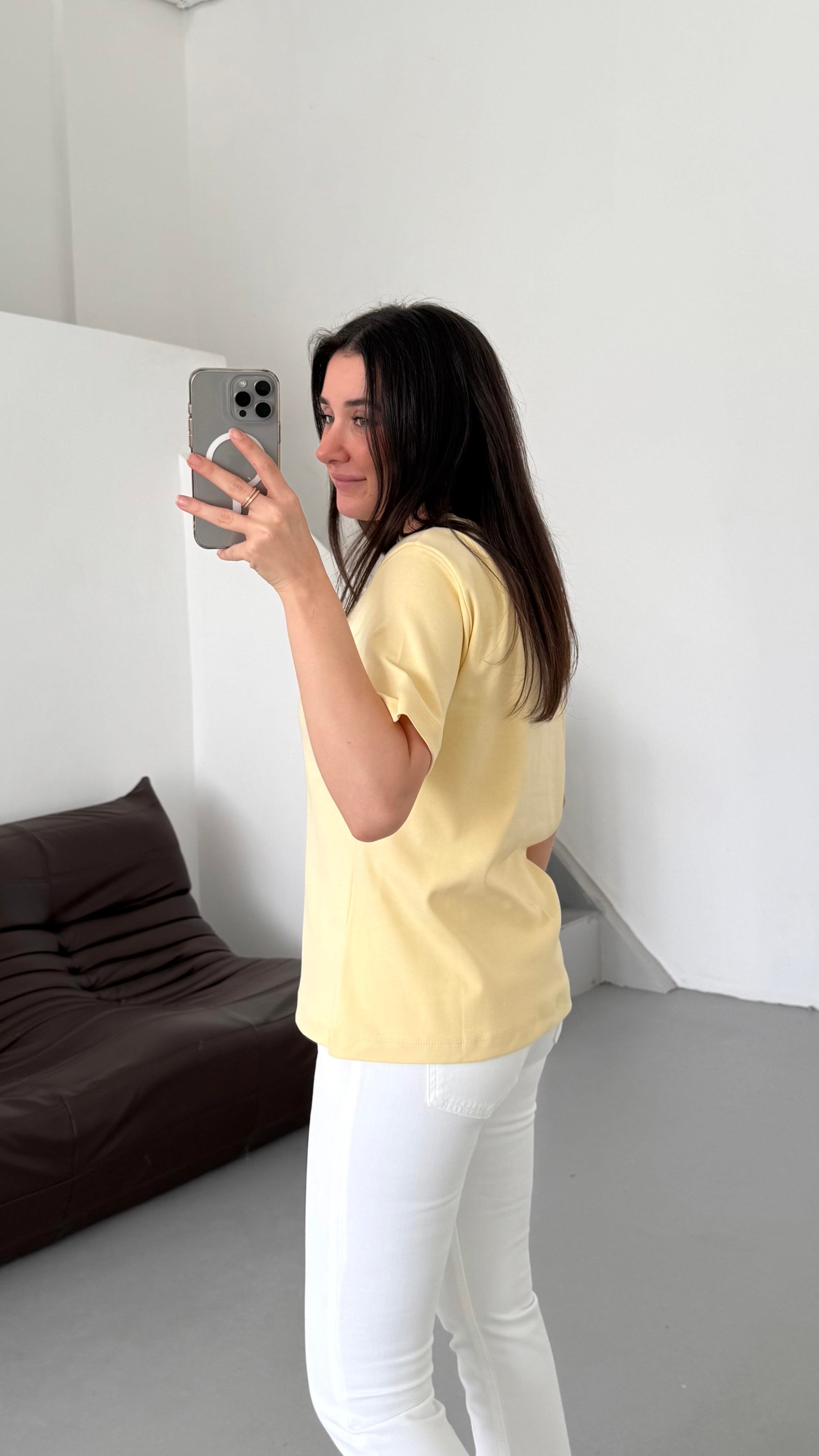 Cas Sarı Basıc Tişört 