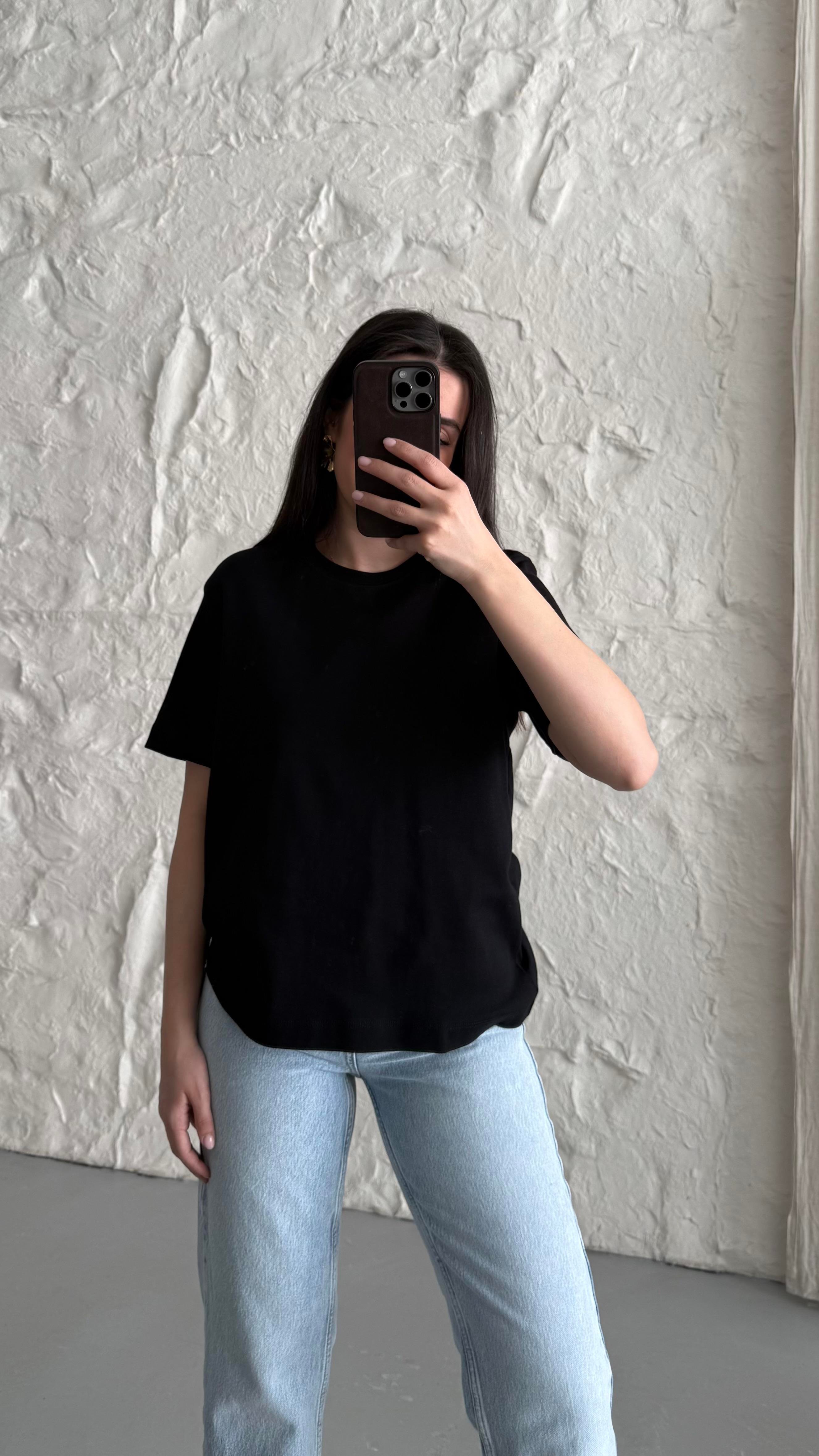 Cas Siyah Basıc Tişört