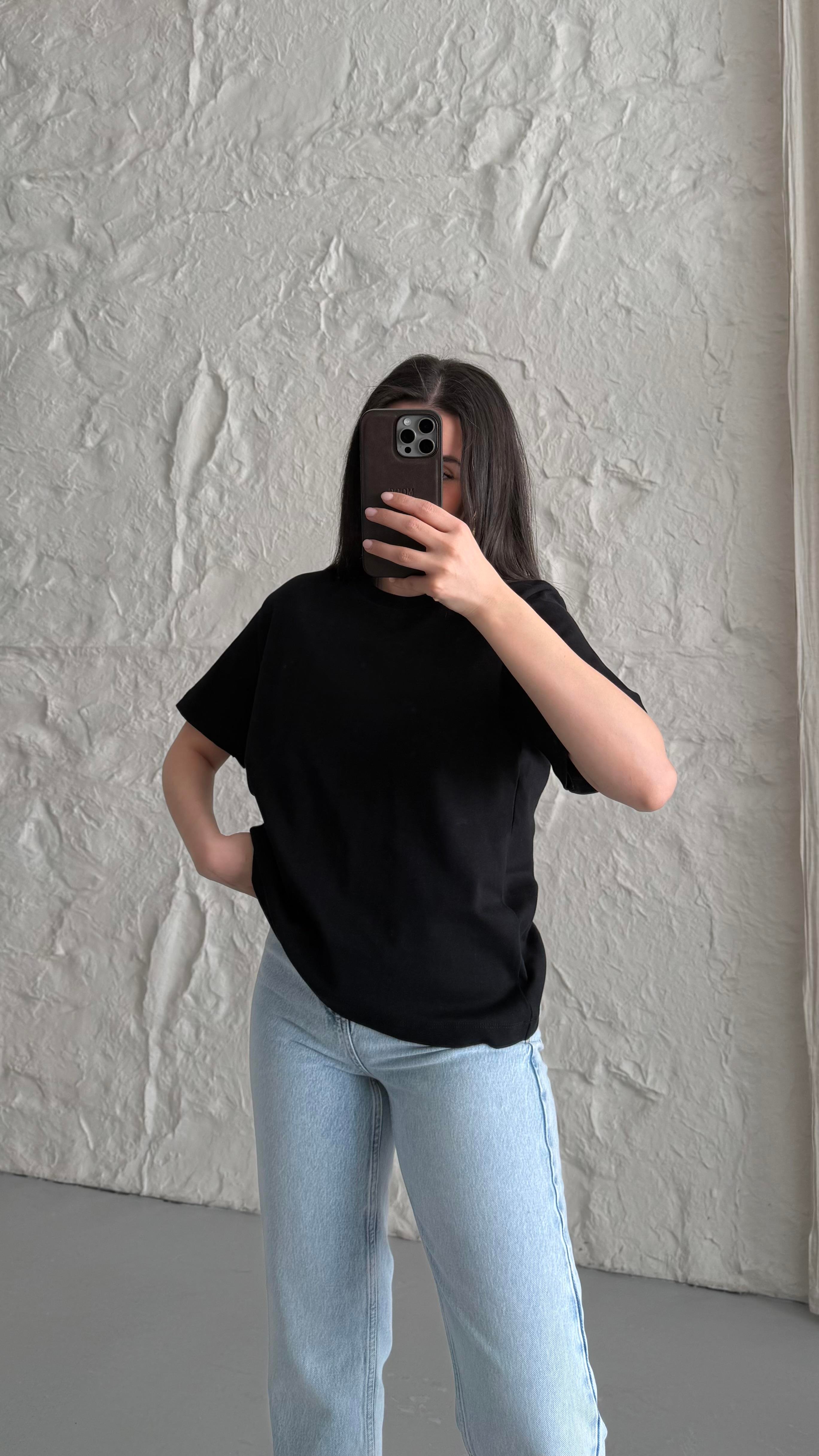 Cas Siyah Basıc Tişört