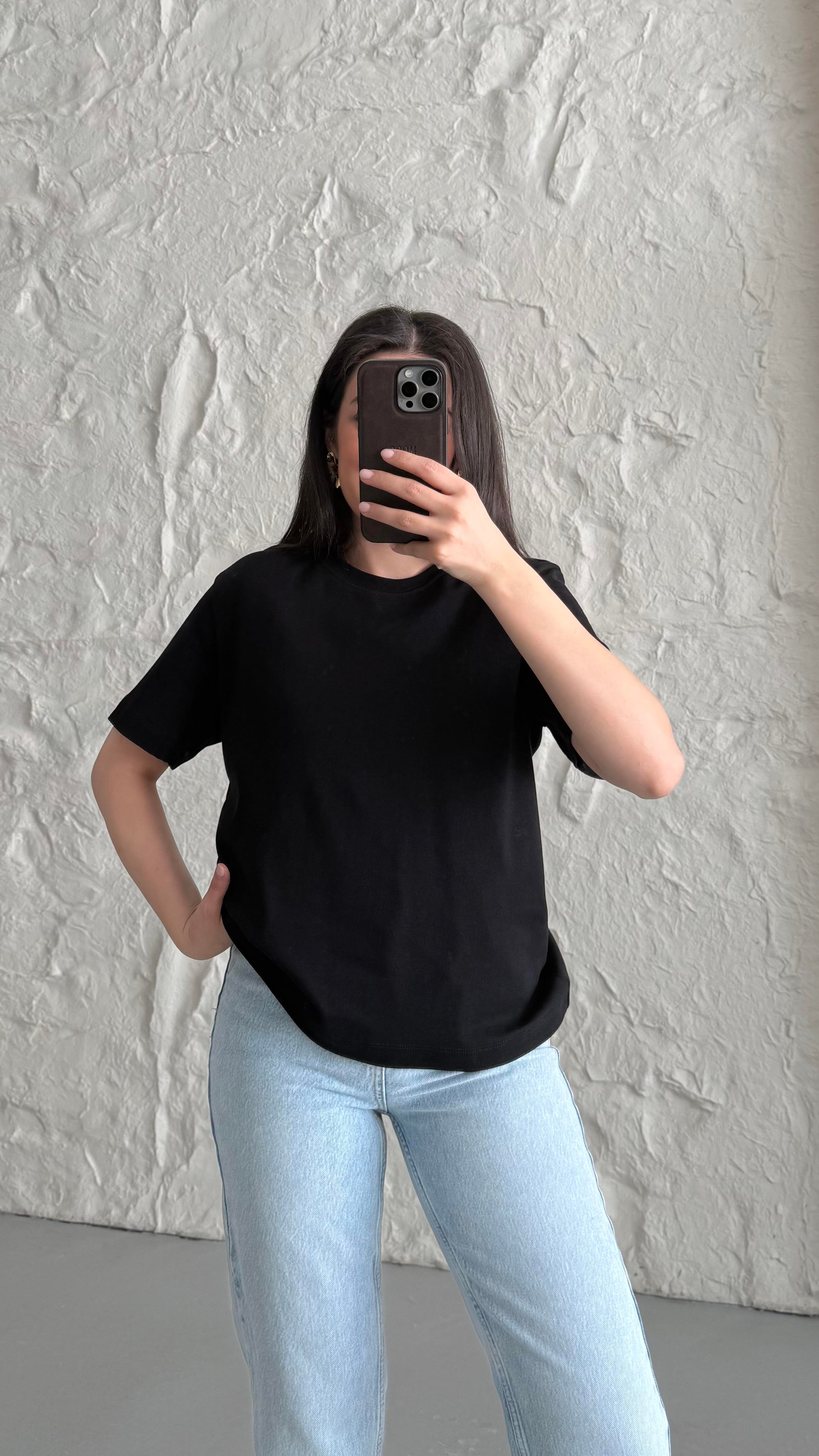 Cas Siyah Basıc Tişört