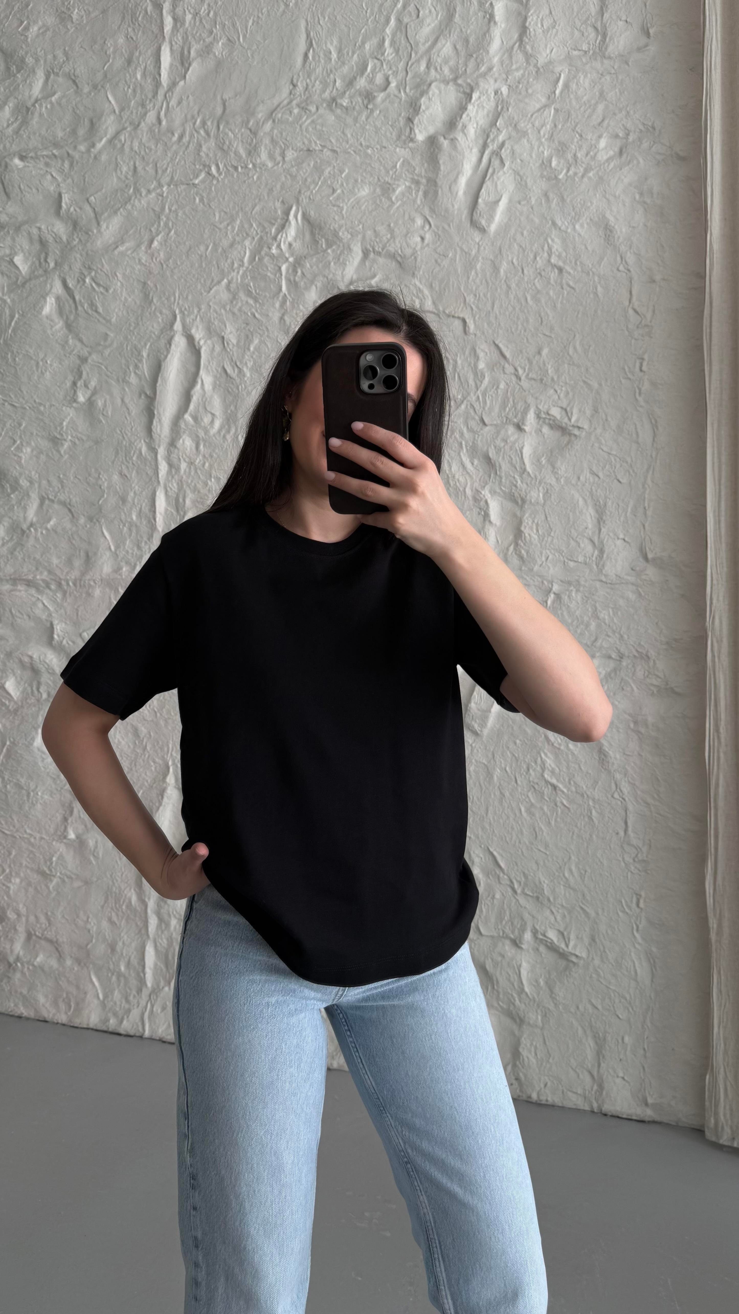 Cas Siyah Basıc Tişört