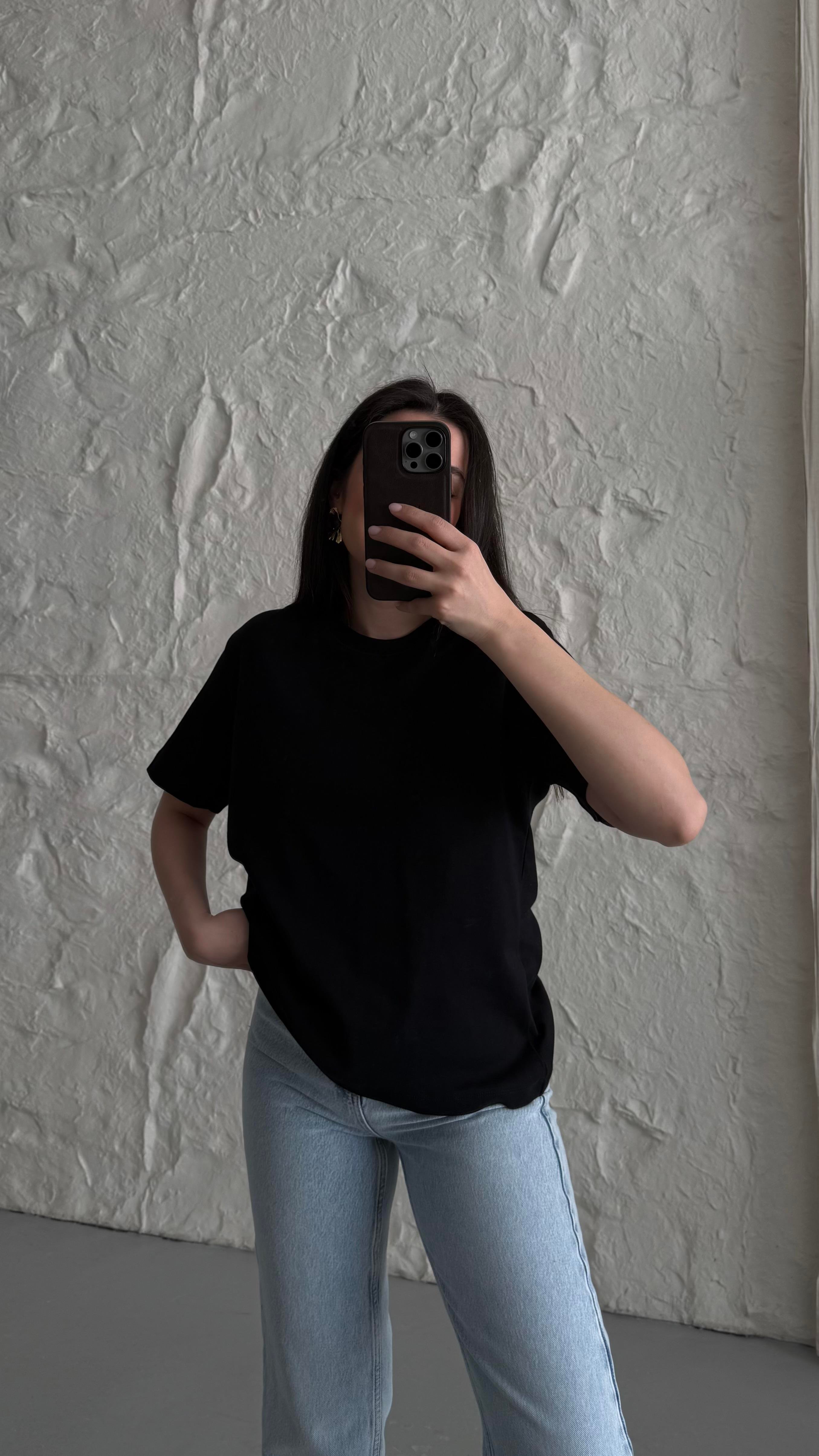 Cas Siyah Basıc Tişört