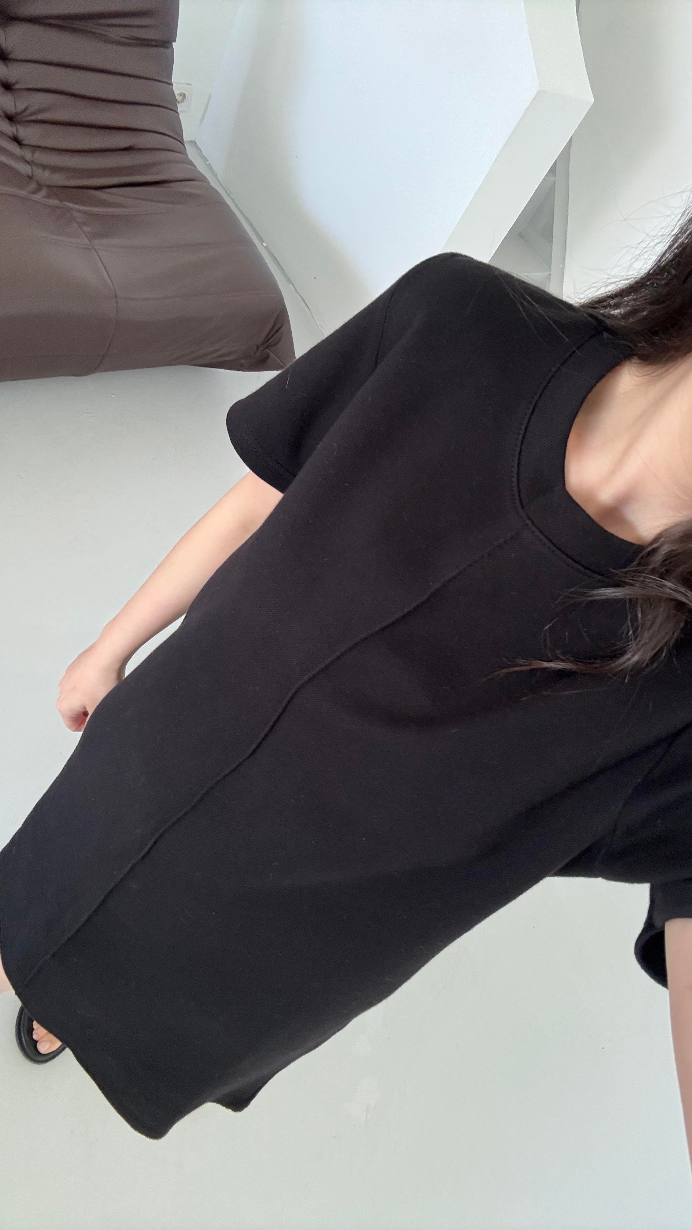 Cas Siyah Dokulu Basıc Elbise 