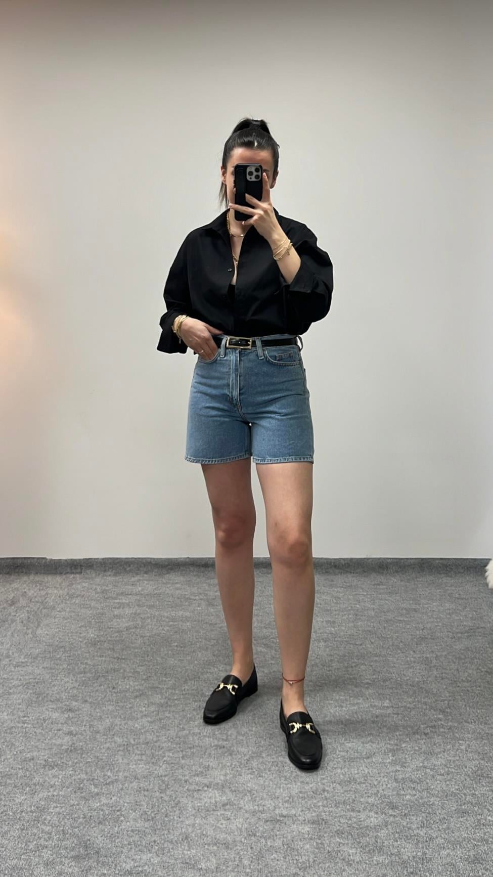 CAST DENİM MOM FIT ŞORT