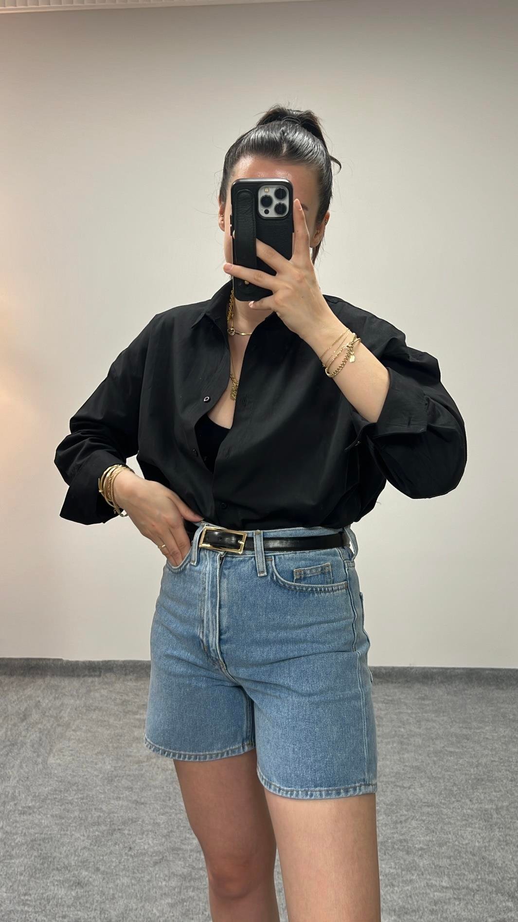 CAST DENİM MOM FIT ŞORT