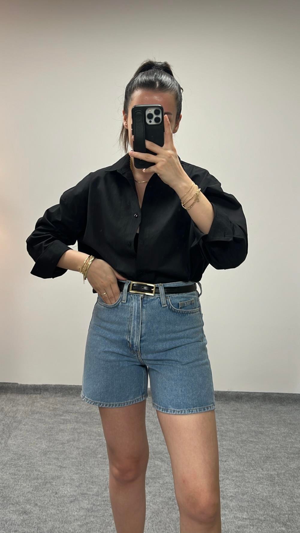 CAST DENİM MOM FIT ŞORT