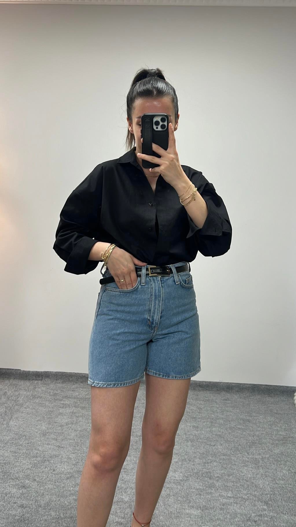 CAST DENİM MOM FIT ŞORT