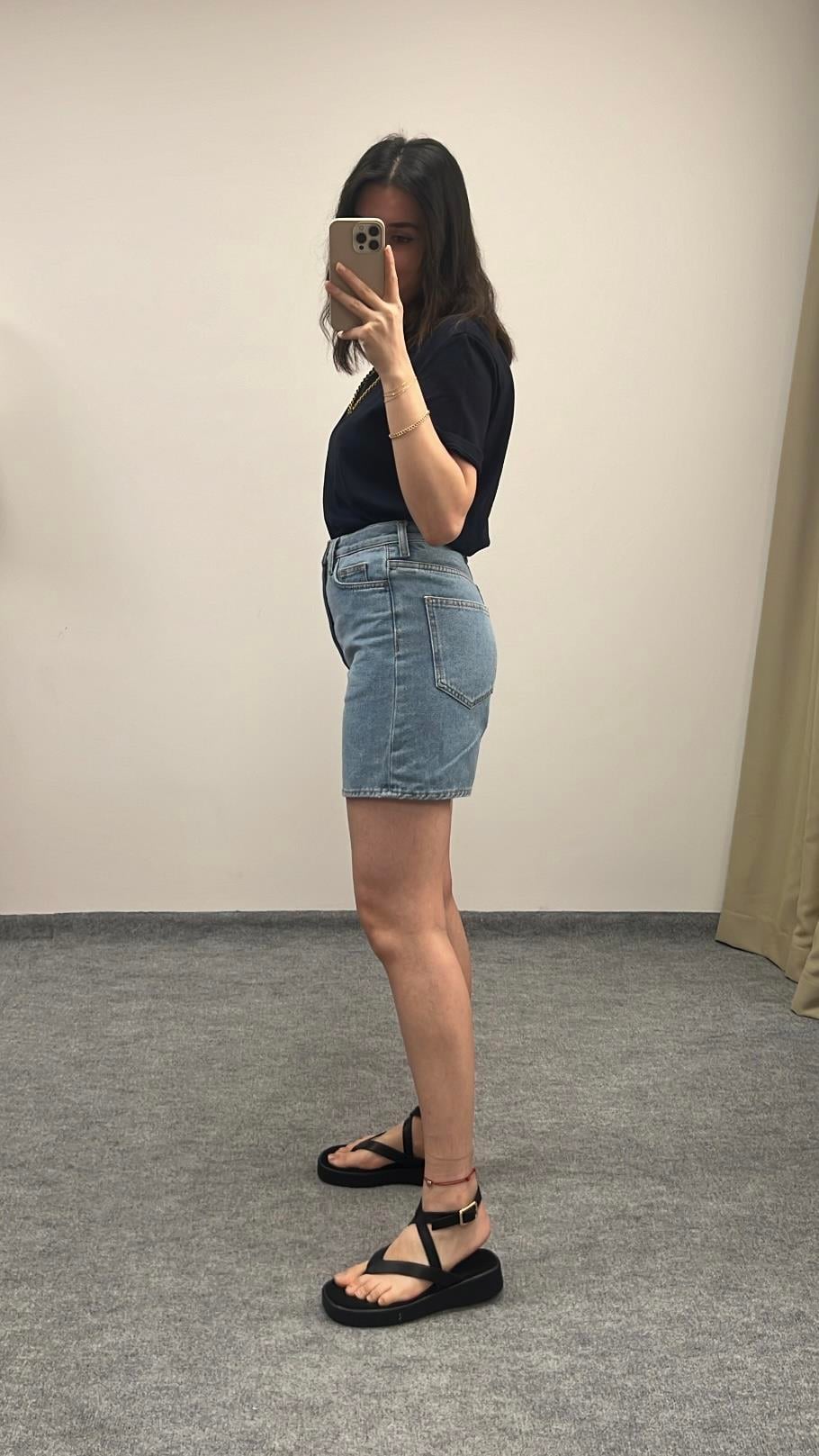 CAST DENİM MOM FIT ŞORT