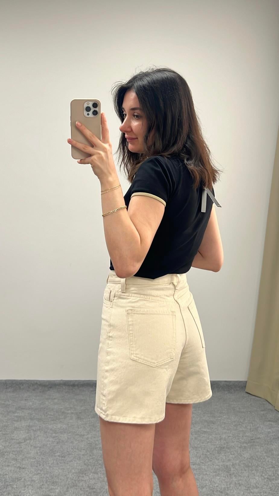 CAST KETEN GÖRÜNÜMLÜ BEJ ŞORT