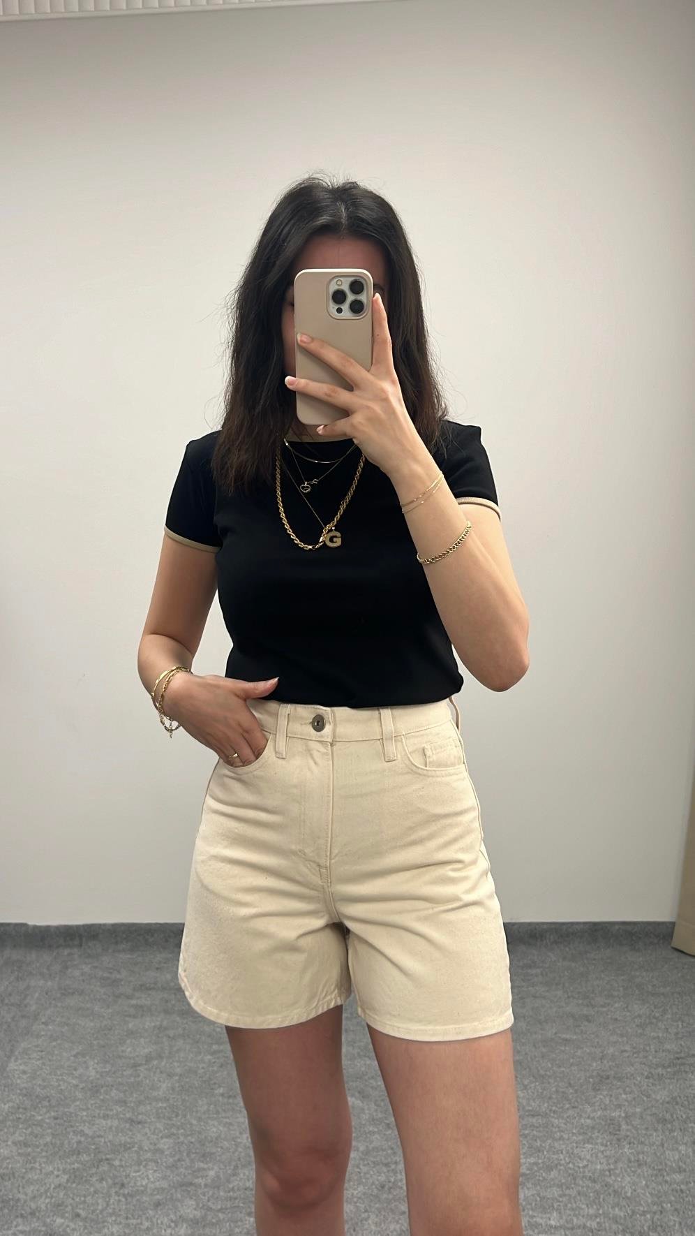 CAST KETEN GÖRÜNÜMLÜ BEJ ŞORT