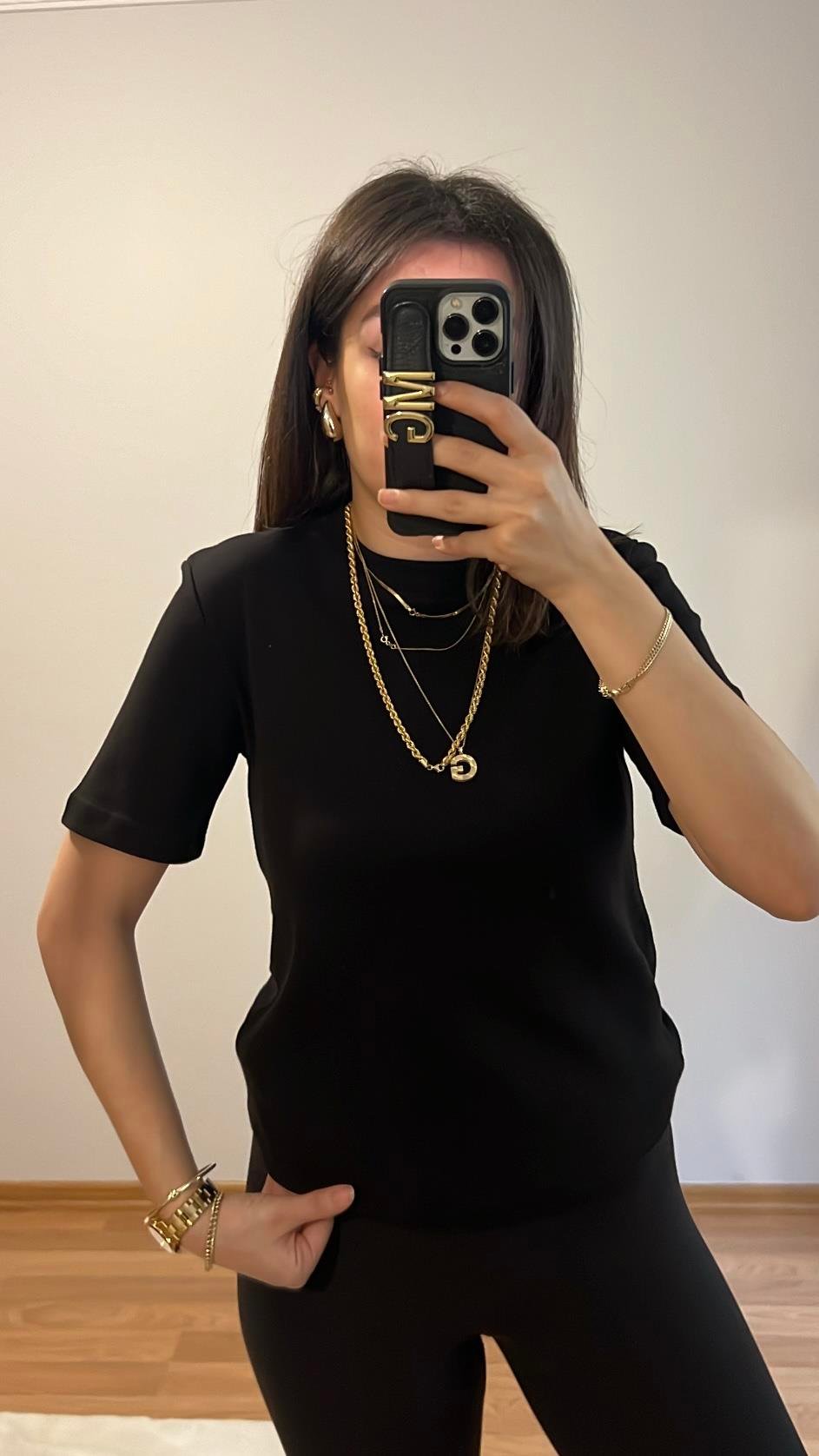 CAST SİYAH ORGANİK PAMUK BASIC TİŞÖRT