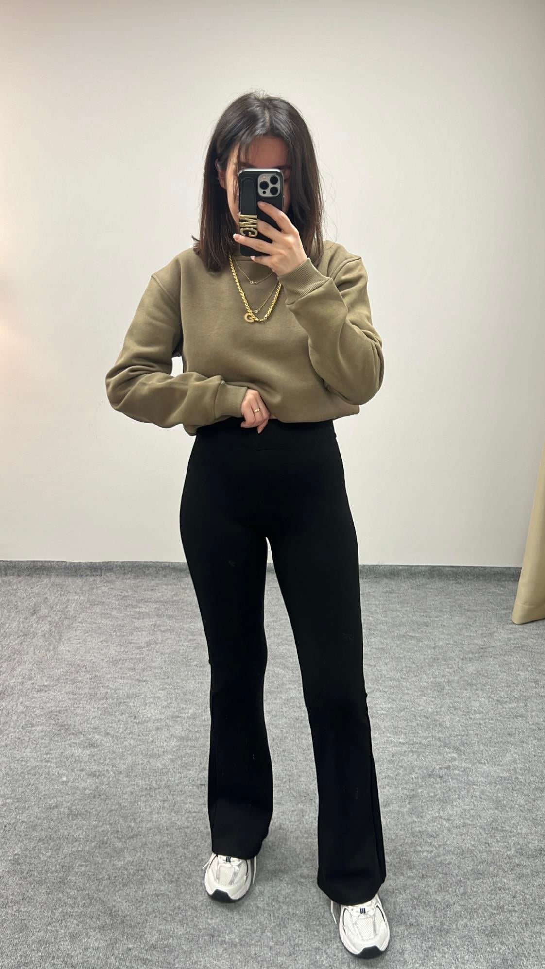 ÇELİK ÖRME FLARE YÜKSEK BEL TAYT