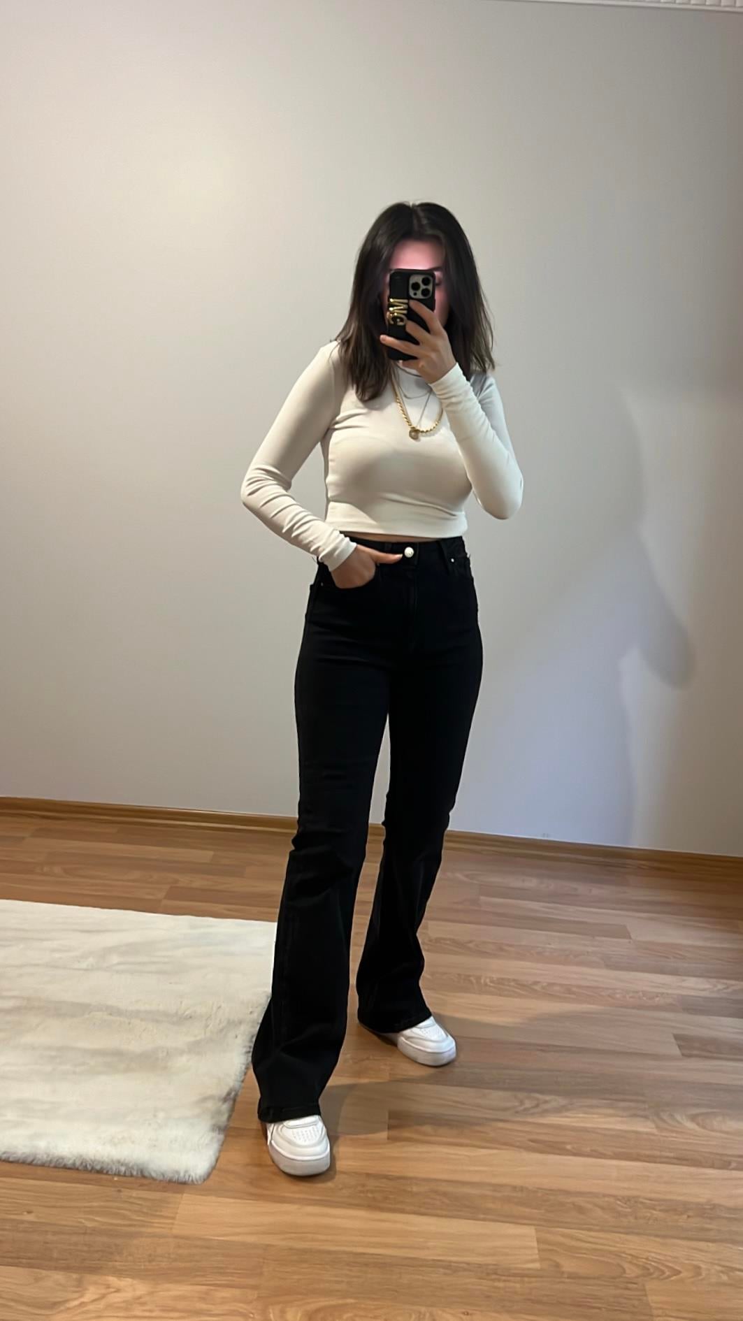 COAS SİYAH FLARE JEAN