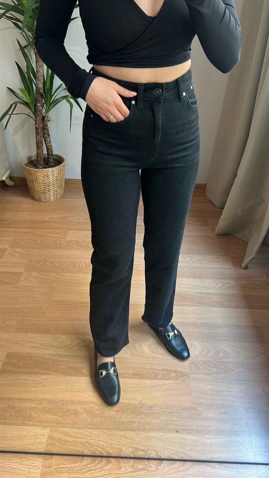 COCO SİYAH STRAİGHT JEAN