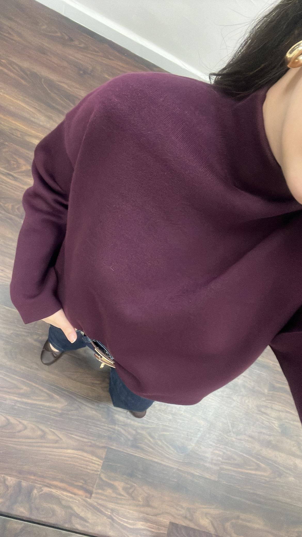 Dik Yaka Viskon Örme Çift Katlı Triko Kazak