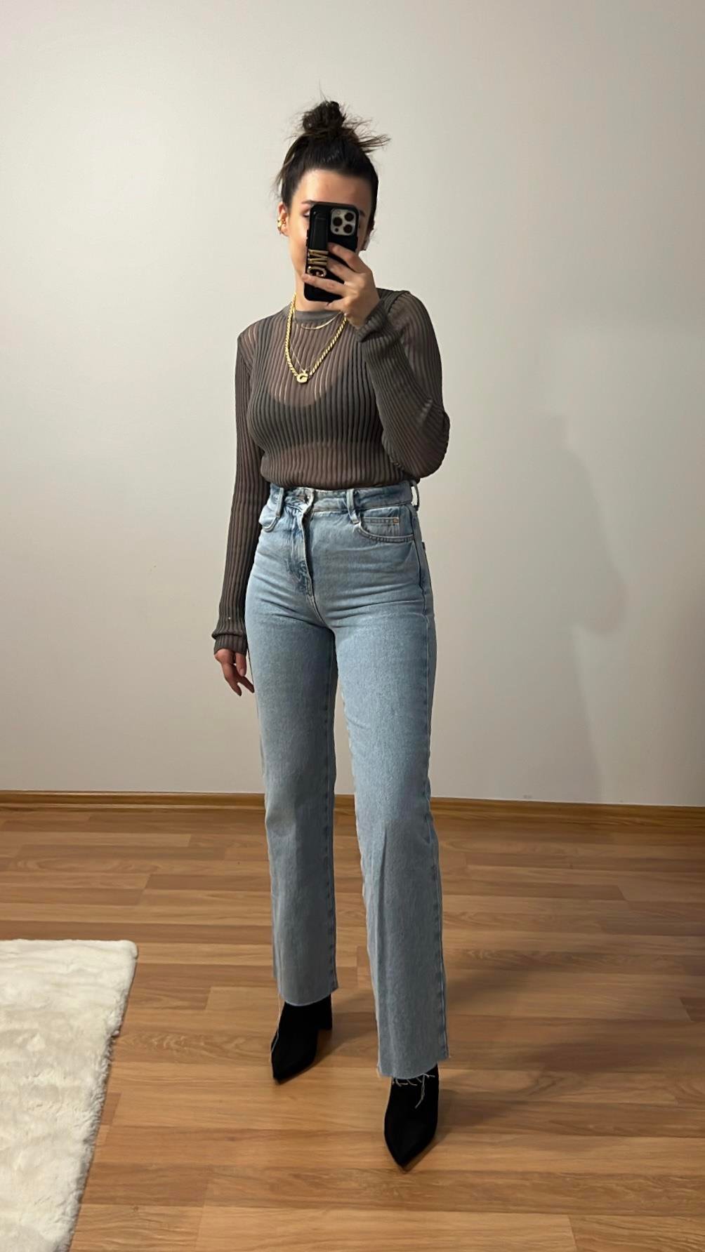 DİLVİN GRİ TRANSPARAN TRİKO