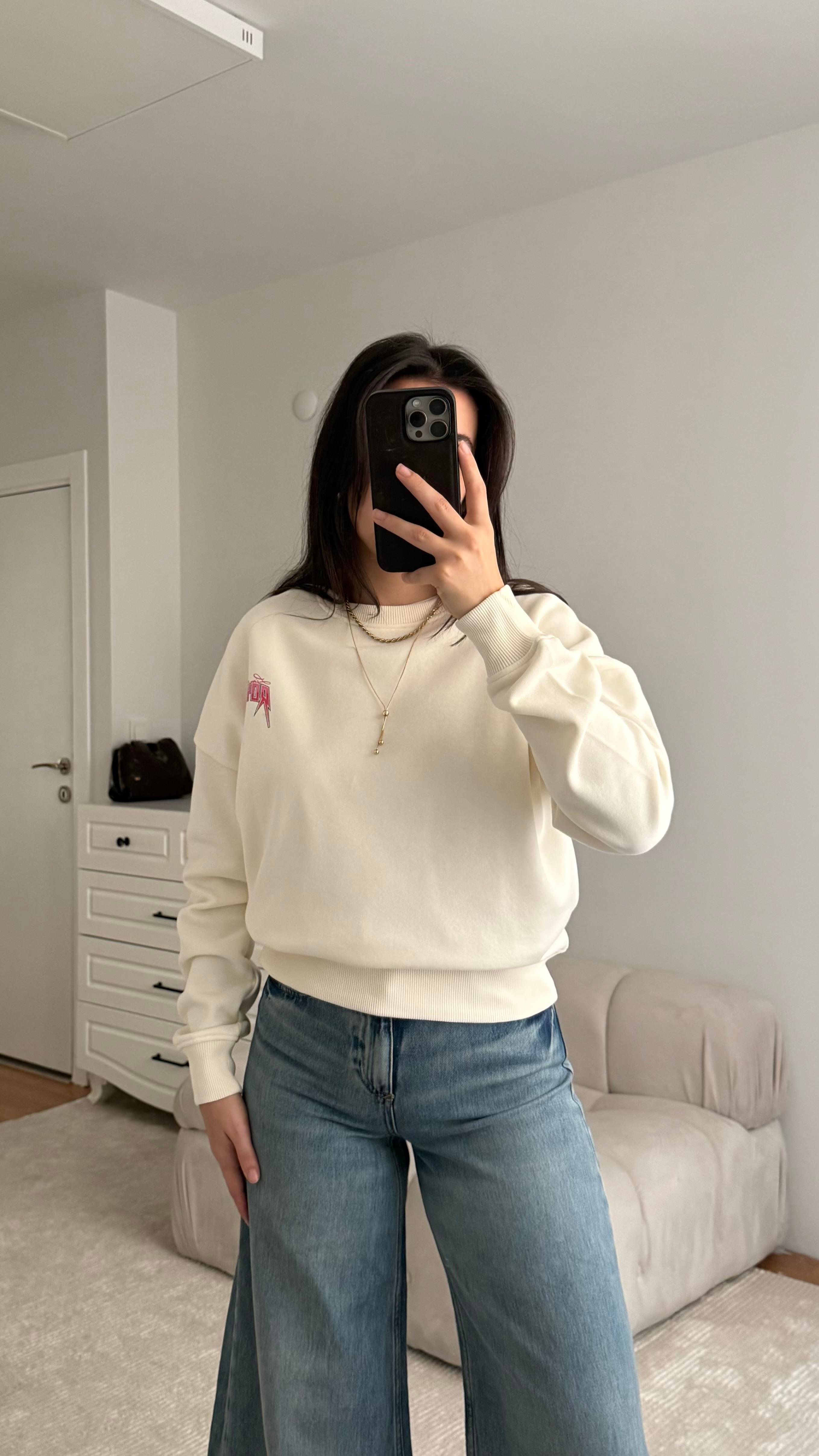 Dist Pamuklu Baskı Detay Sweatshirt