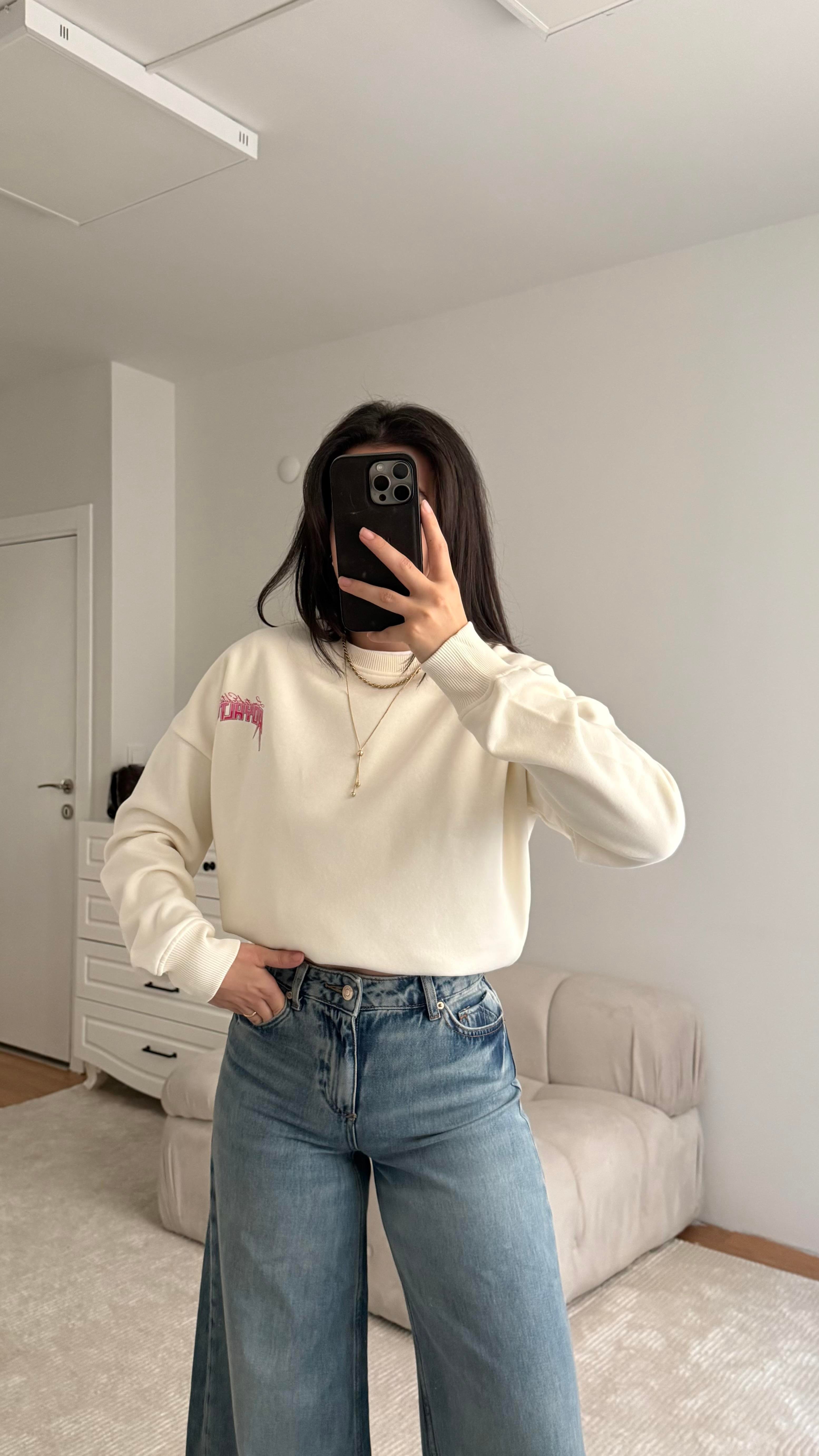 Dist Pamuklu Baskı Detay Sweatshirt