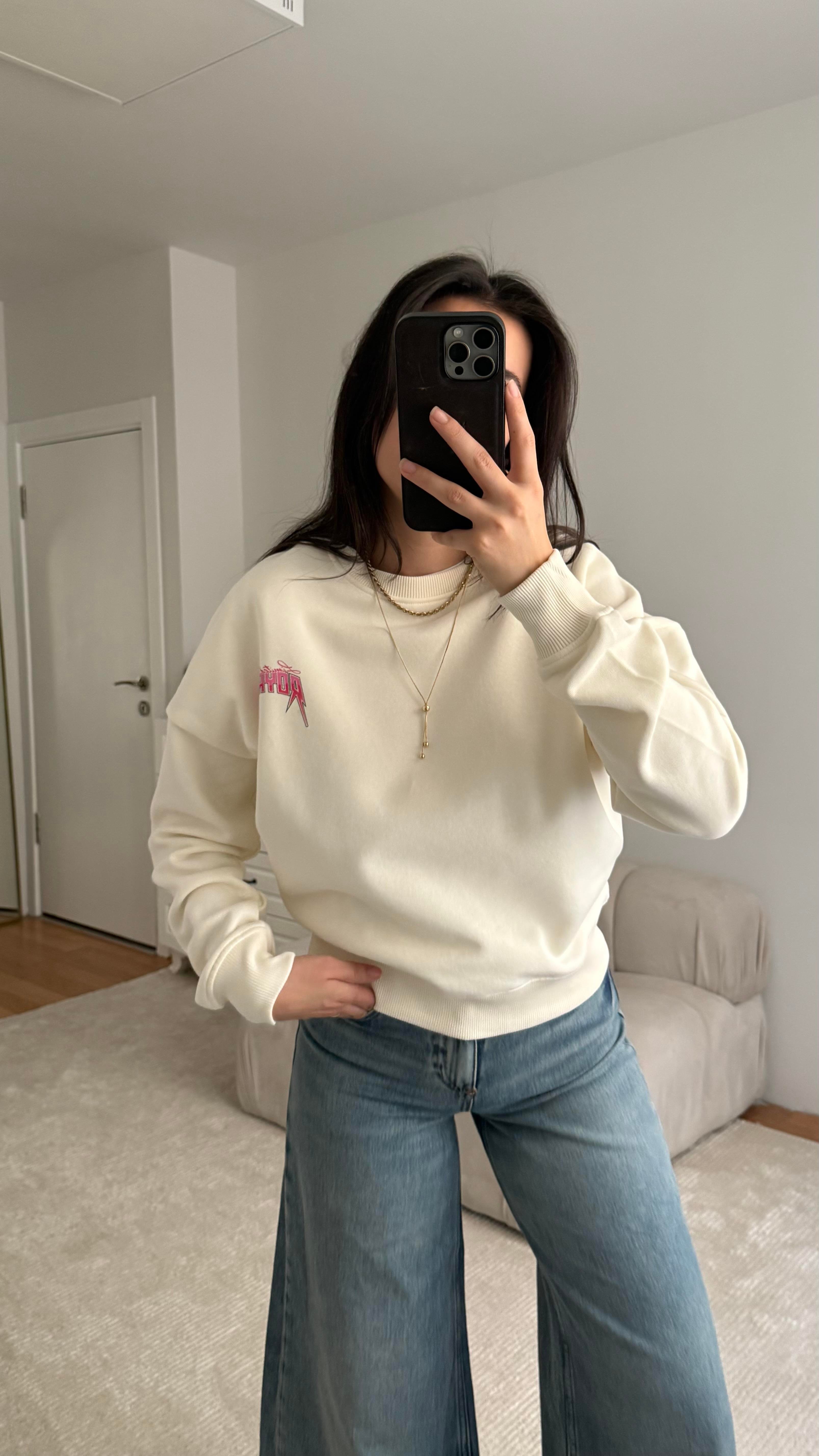 Dist Pamuklu Baskı Detay Sweatshirt
