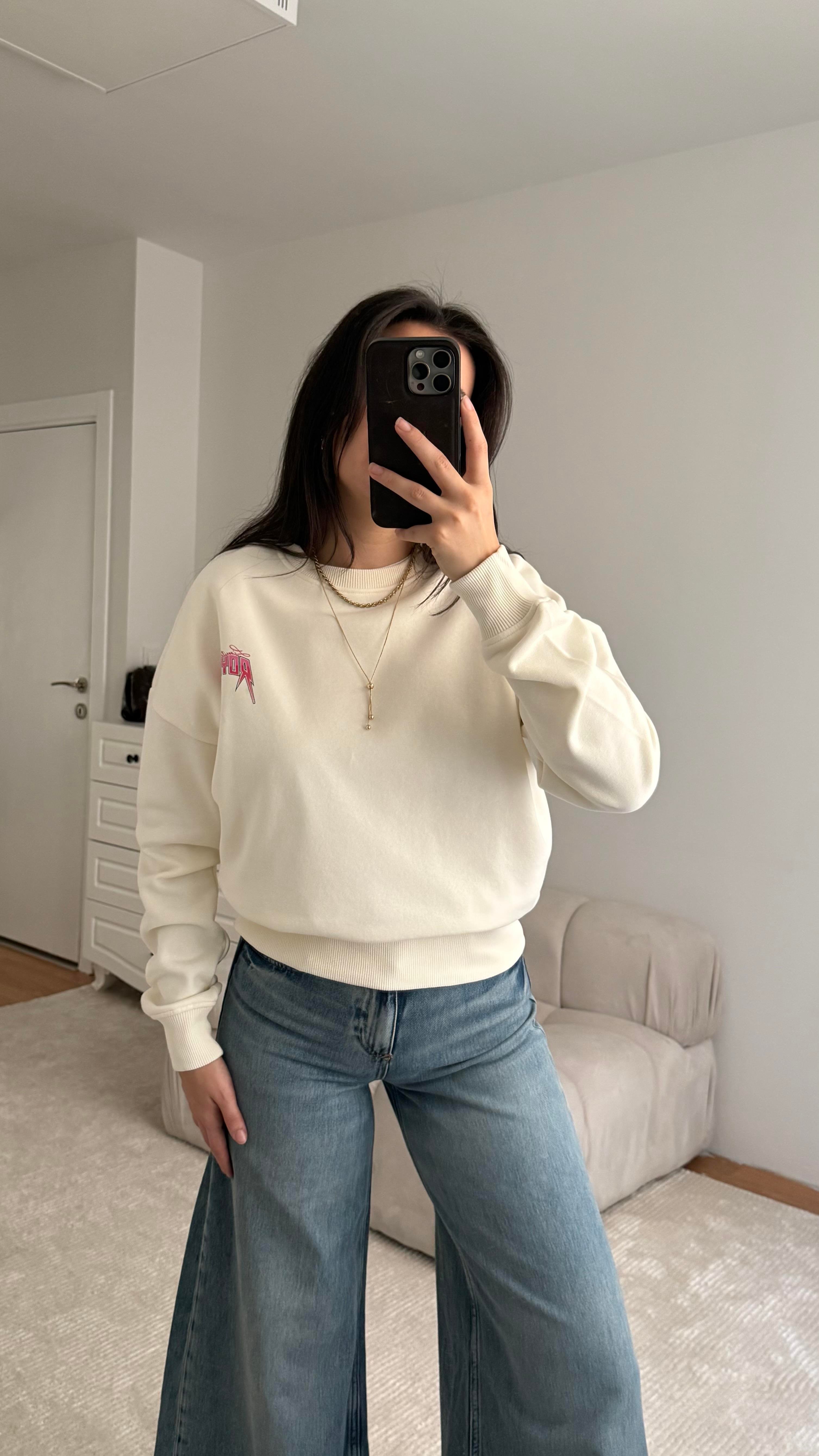 Dist Pamuklu Baskı Detay Sweatshirt