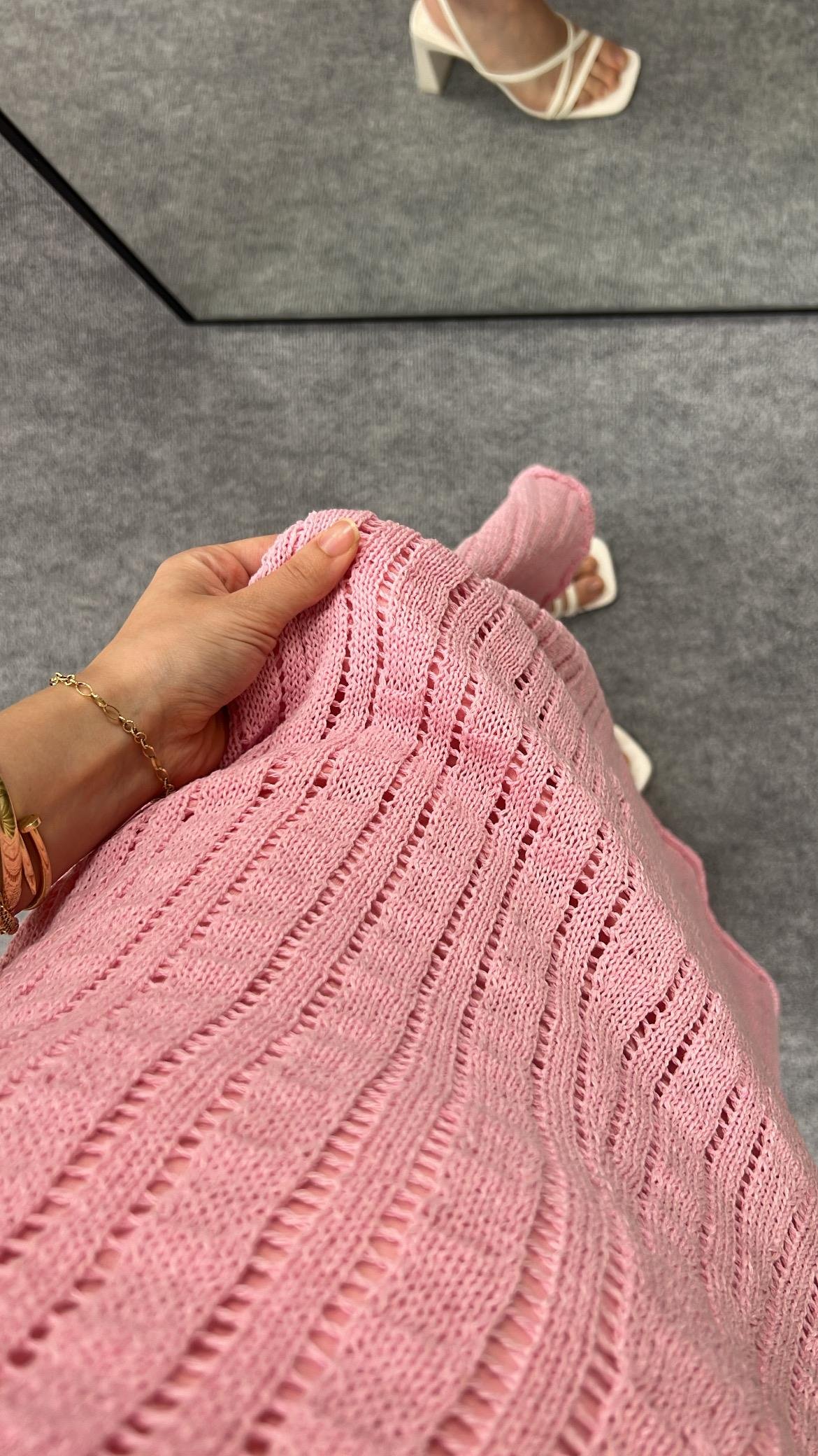 Diva Pembe Triko Elbise