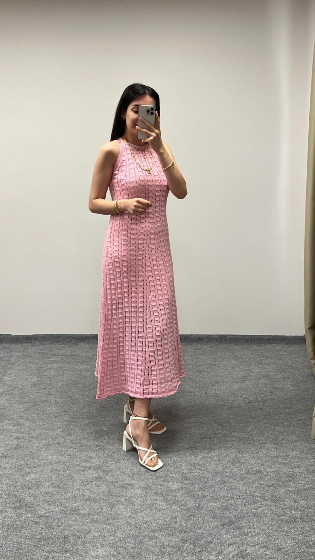 Diva Pembe Triko Elbise