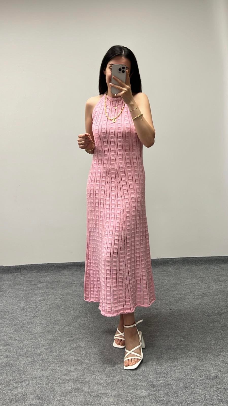 Diva Pembe Triko Elbise