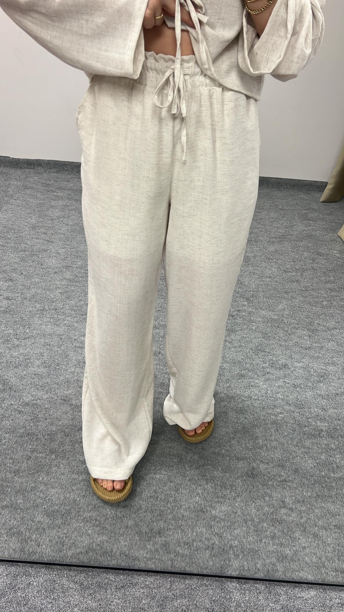 Duk Bağcıklı Bluz Pantolon Takım