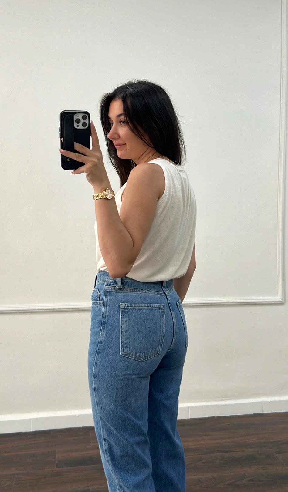 Ekru Örme %100 Viskon Halter Yaka Triko Bluz