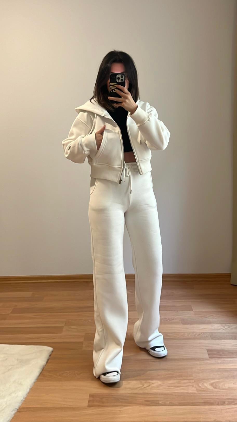EKRU PAMUKLU SWEAT PALAZZO TAKIM