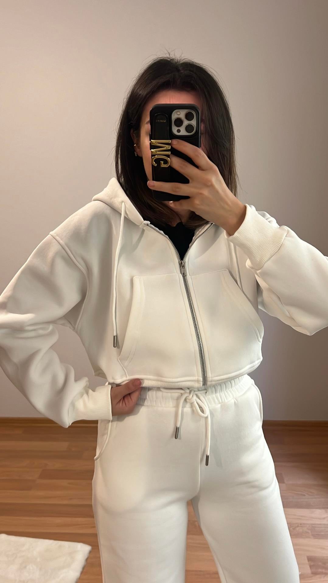 EKRU PAMUKLU SWEAT PALAZZO TAKIM