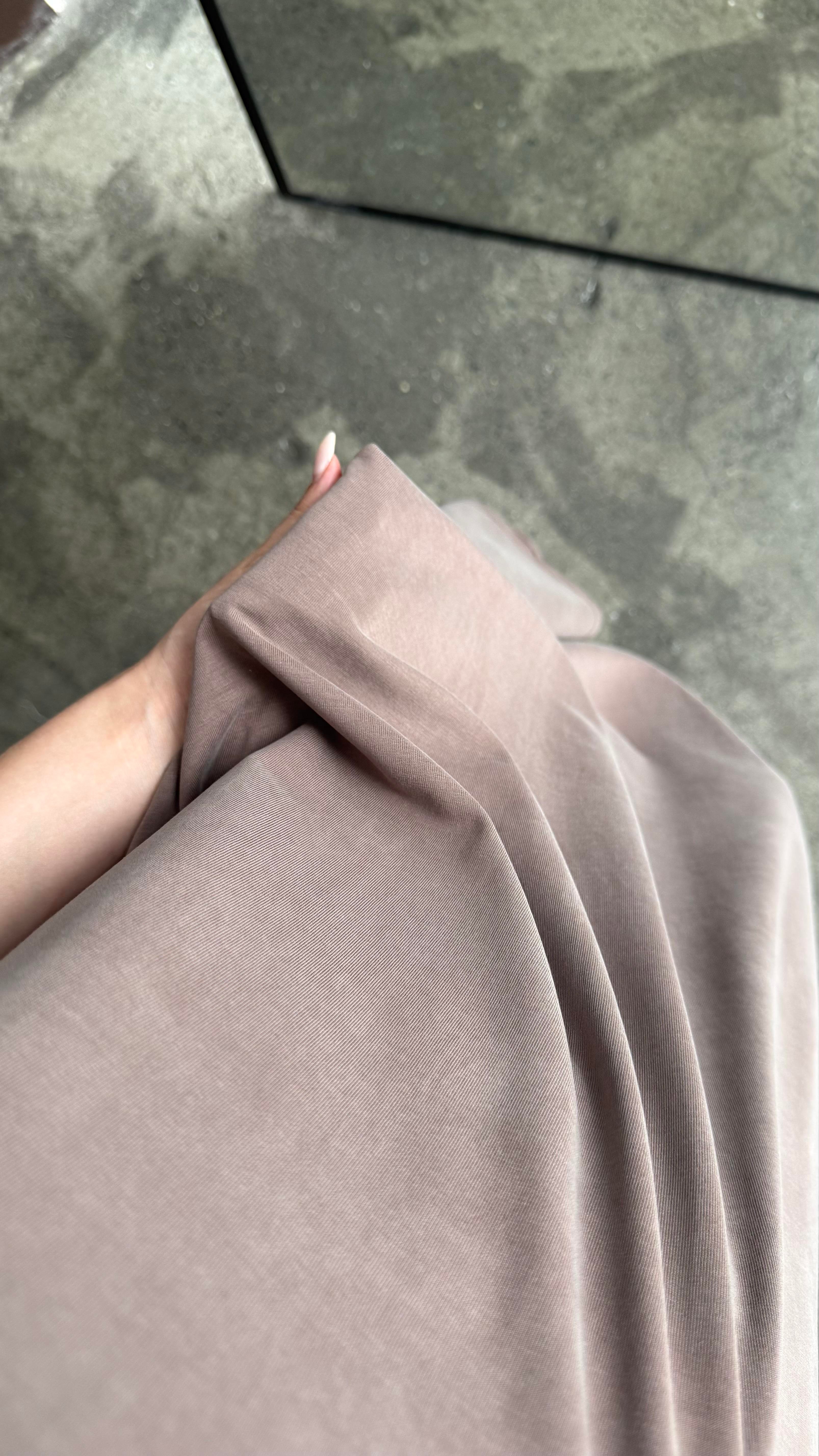 FOW Kahve Modal Basic Midi Boy Elbise