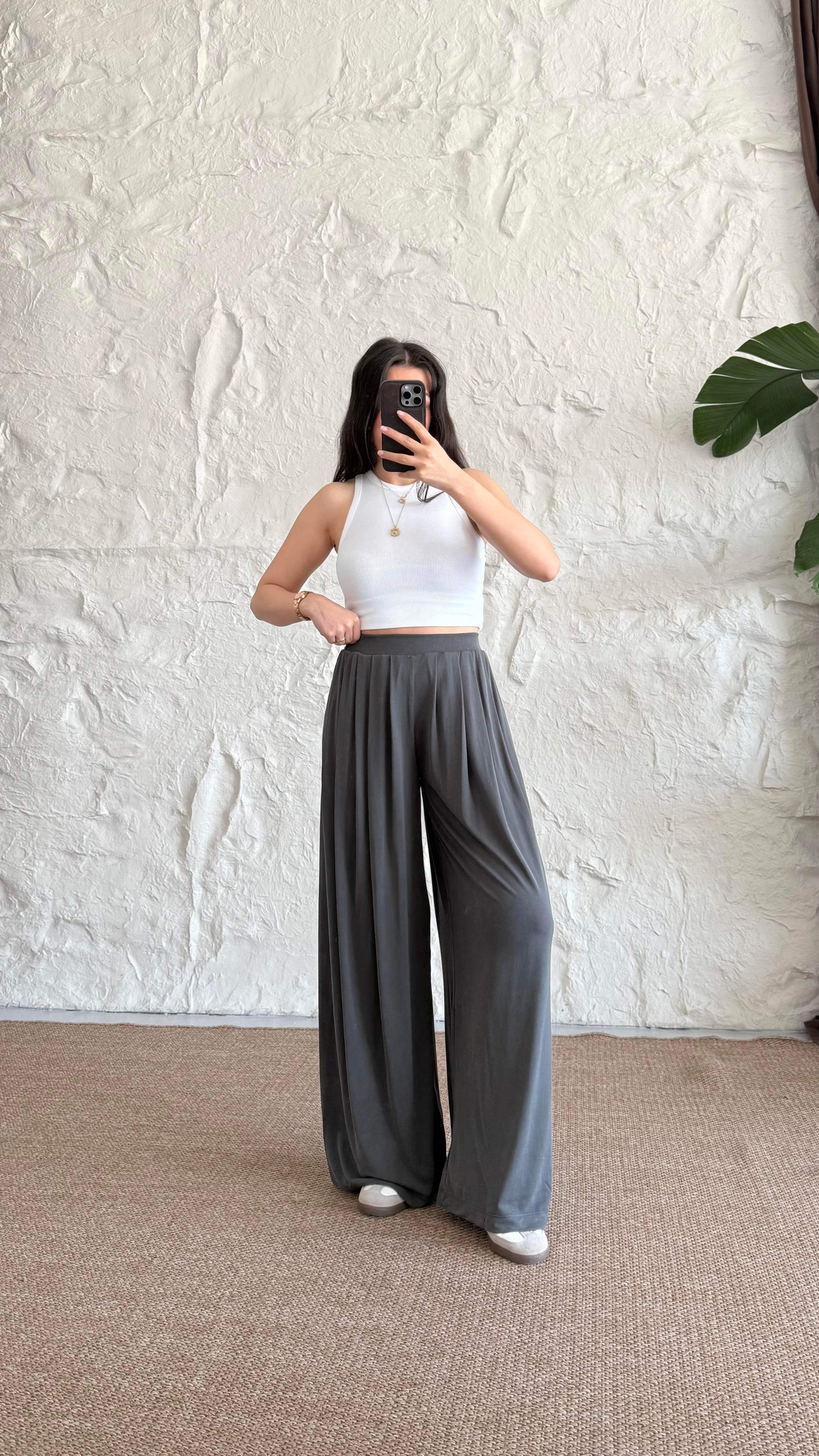 Füme Extra Wide Leg Pantolon