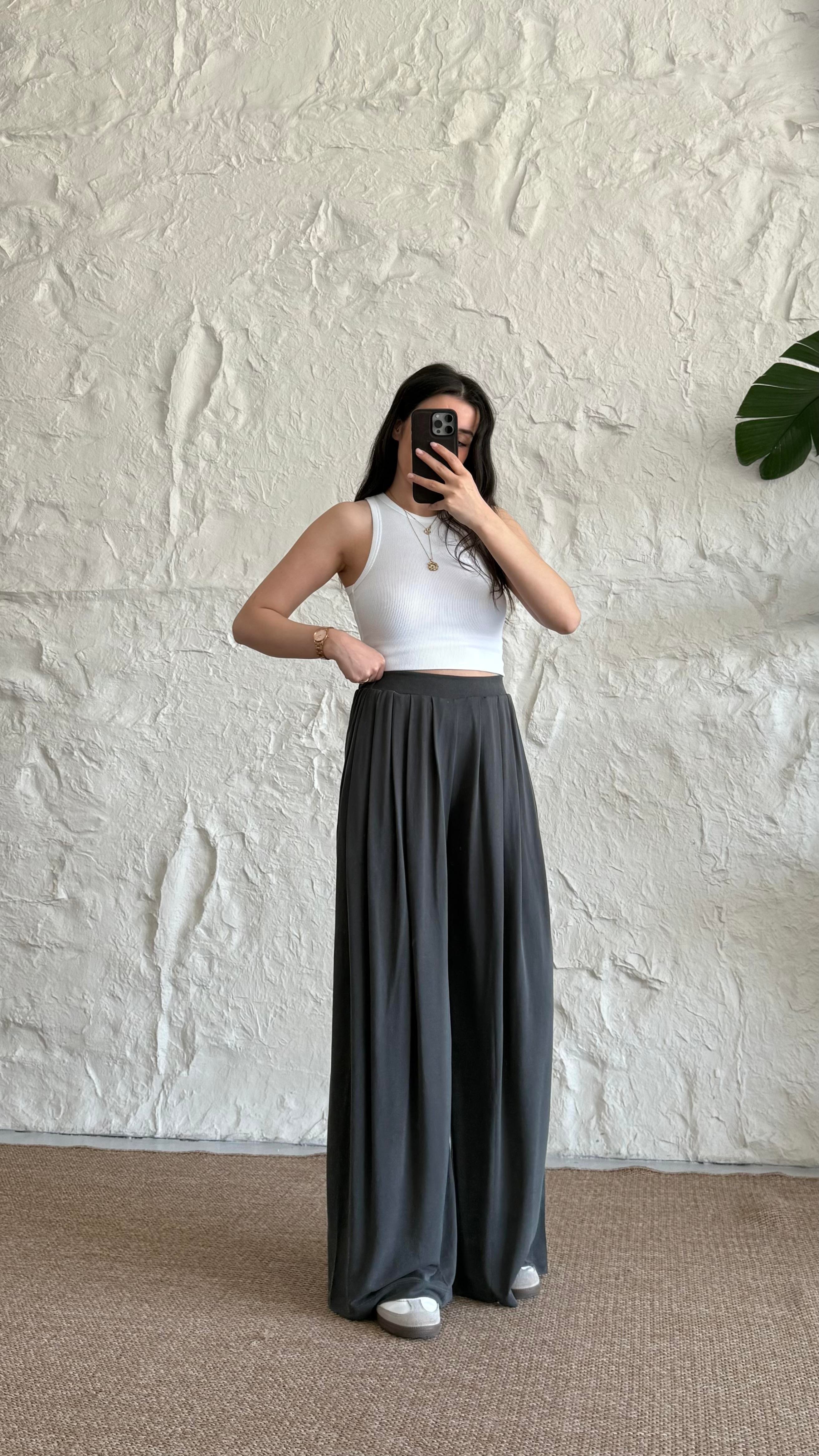 Füme Extra Wide Leg Pantolon